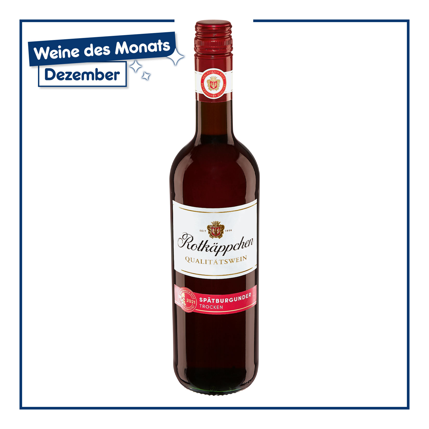 Rotk&auml;ppchen Sp&auml;tburgunder rot Qualit&auml;tswein 12,0 % vol 0,75 Liter - Bild 1