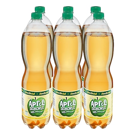 Stardrink Apfelschorle 1,5 Liter, 6er Pack - Bild 1