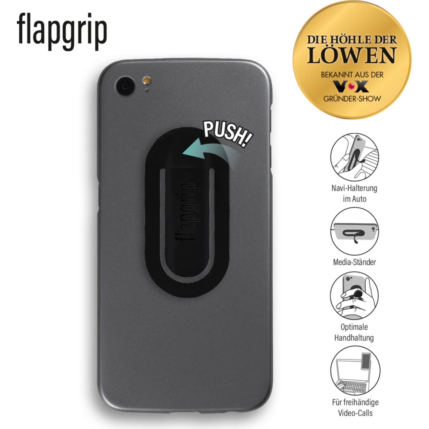 Flapgrip Handyhalterung schwarz - Bild 1