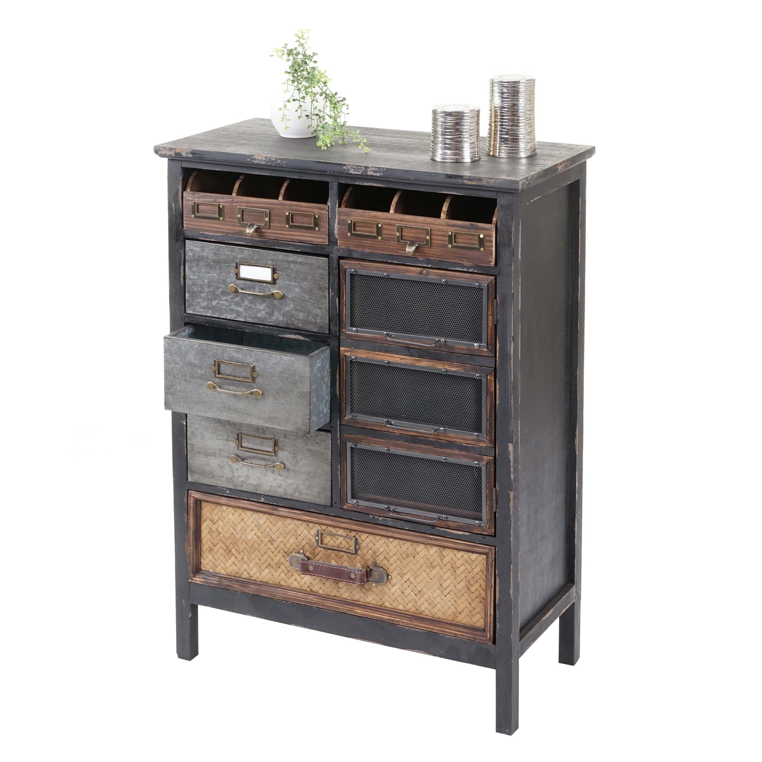 Apothekerkommode MCW-F34, Schubladenschrank, Tanne Holz massiv Vintage Shabby-Look 90x65x32cm - Bild 1