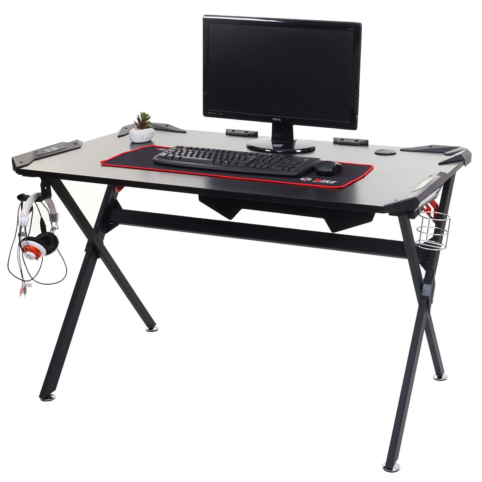 Schreibtisch MCW-F11, Computertisch Jugend-Schreibtisch, Gaming 120x75cm MVG schwarz | 04057651309668