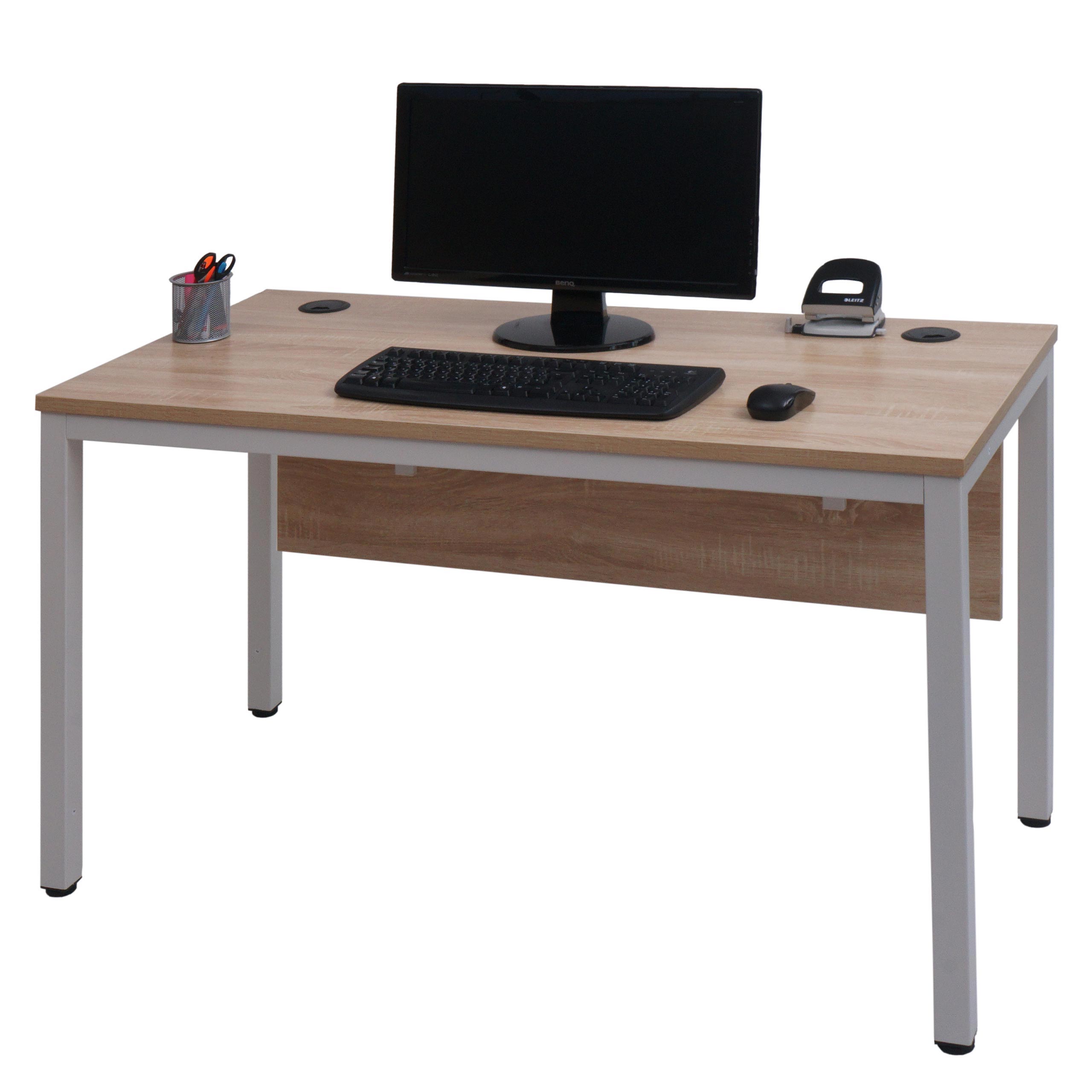 Schreibtisch MCW-E94, B&uuml;rotisch Computertisch 120x60cm ~ natur-wei&szlig; - Bild 1