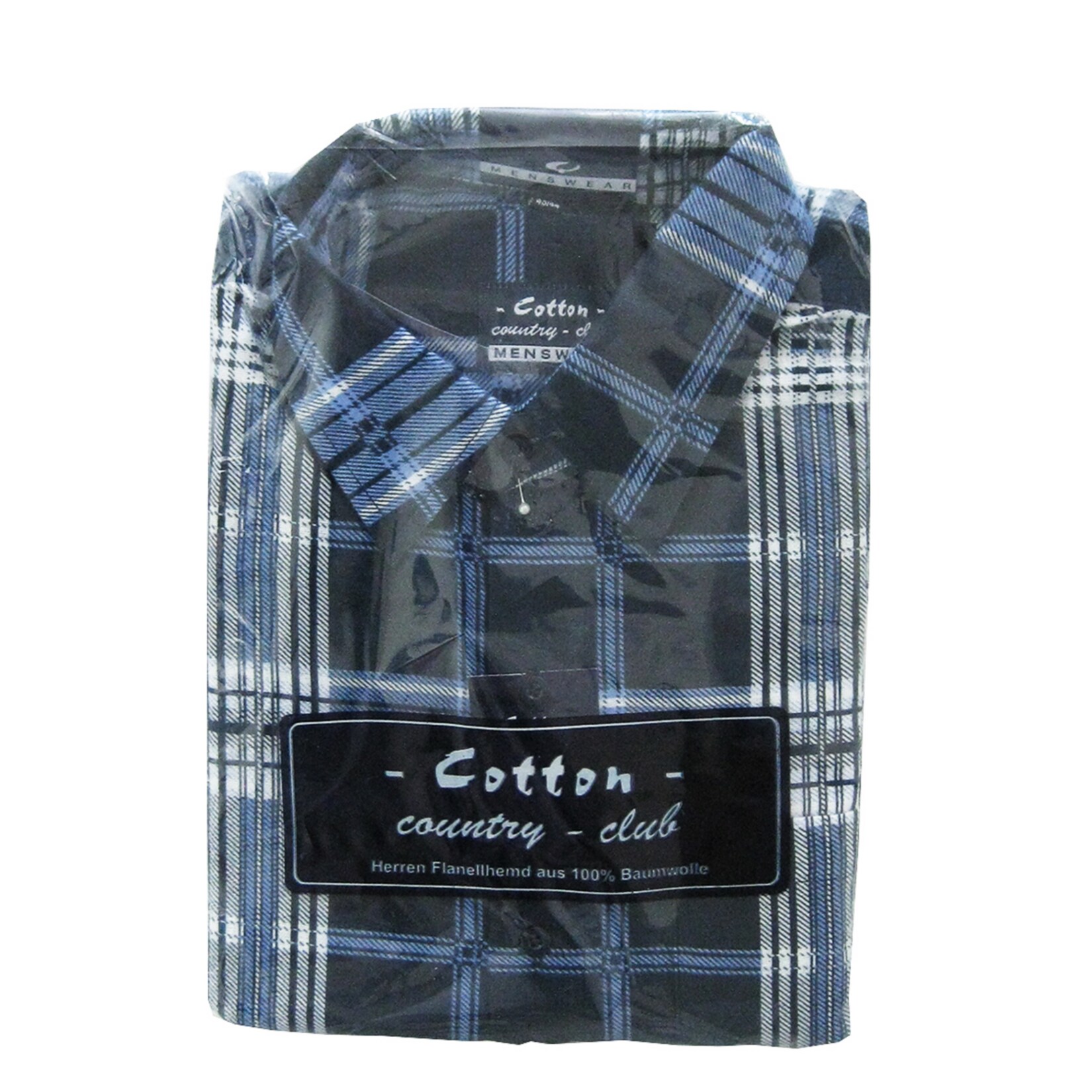 Herren Flanellhemd blau kariert Gr. M - Bild 1
