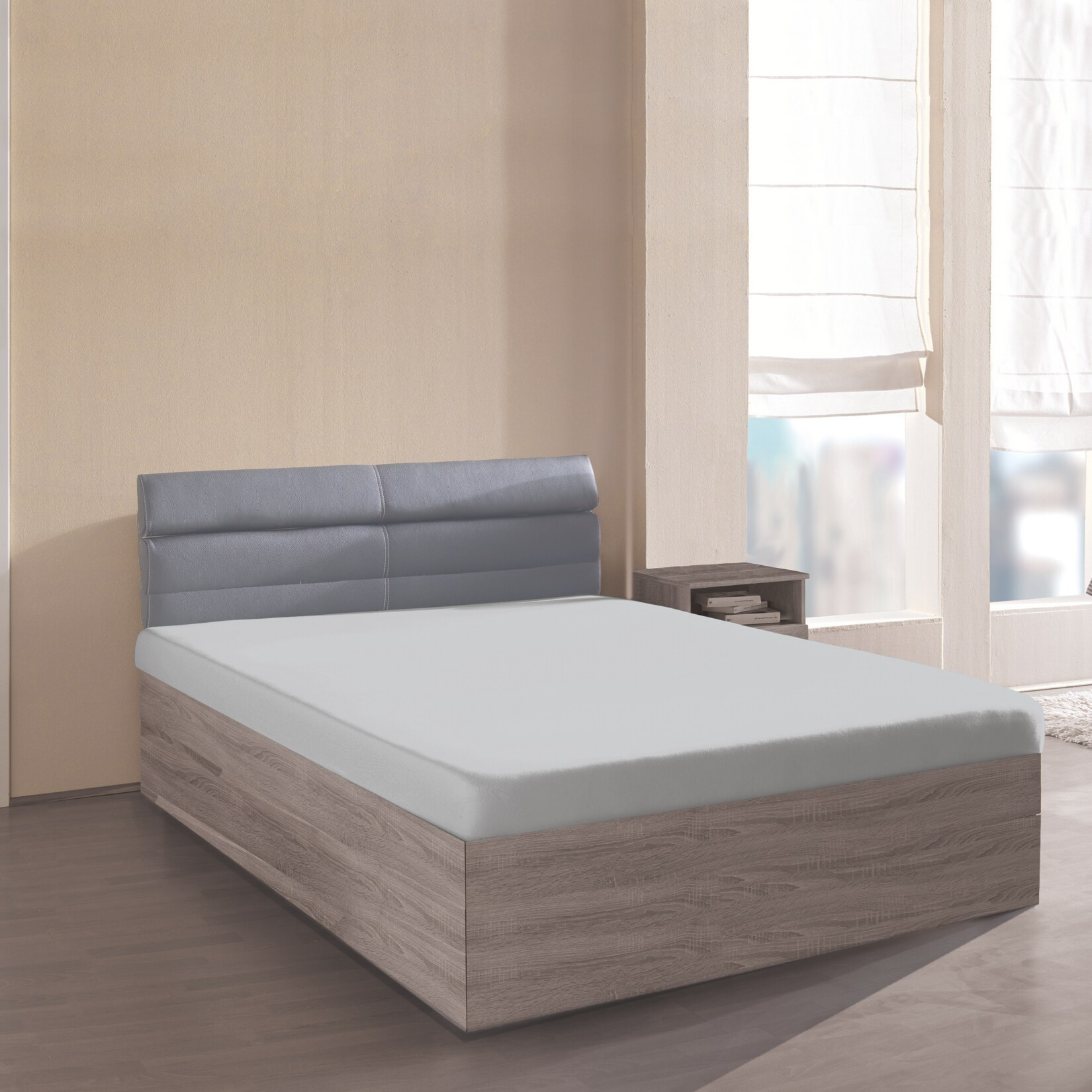 Dekor Frottee-Spannbetttuch ca. 90-100 x 200 cm - silber - versch. Farben - Bild 1