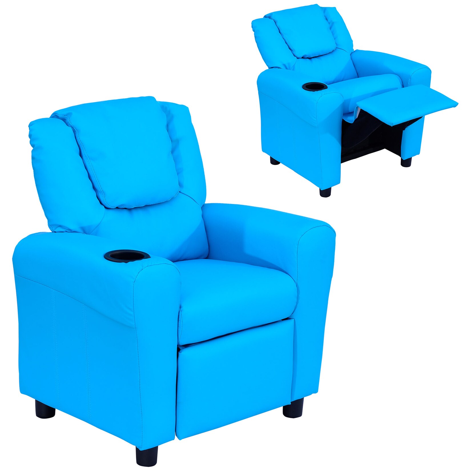 HOMCOM Kindersessel Schaumstoff, Metall, Massivholz, PU | 04251774966627