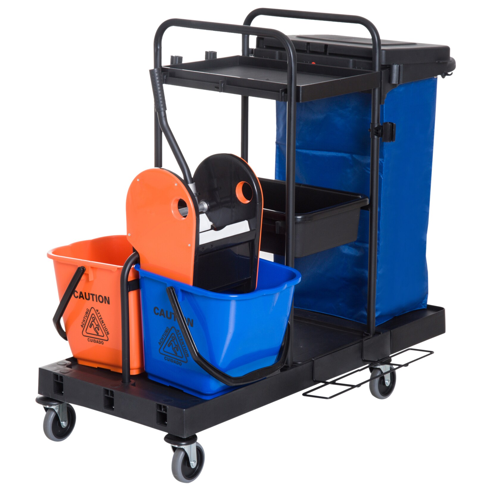HOMCOM Reinigungswagen Metall, PP, Kunststoffgewebe | 04250871286331