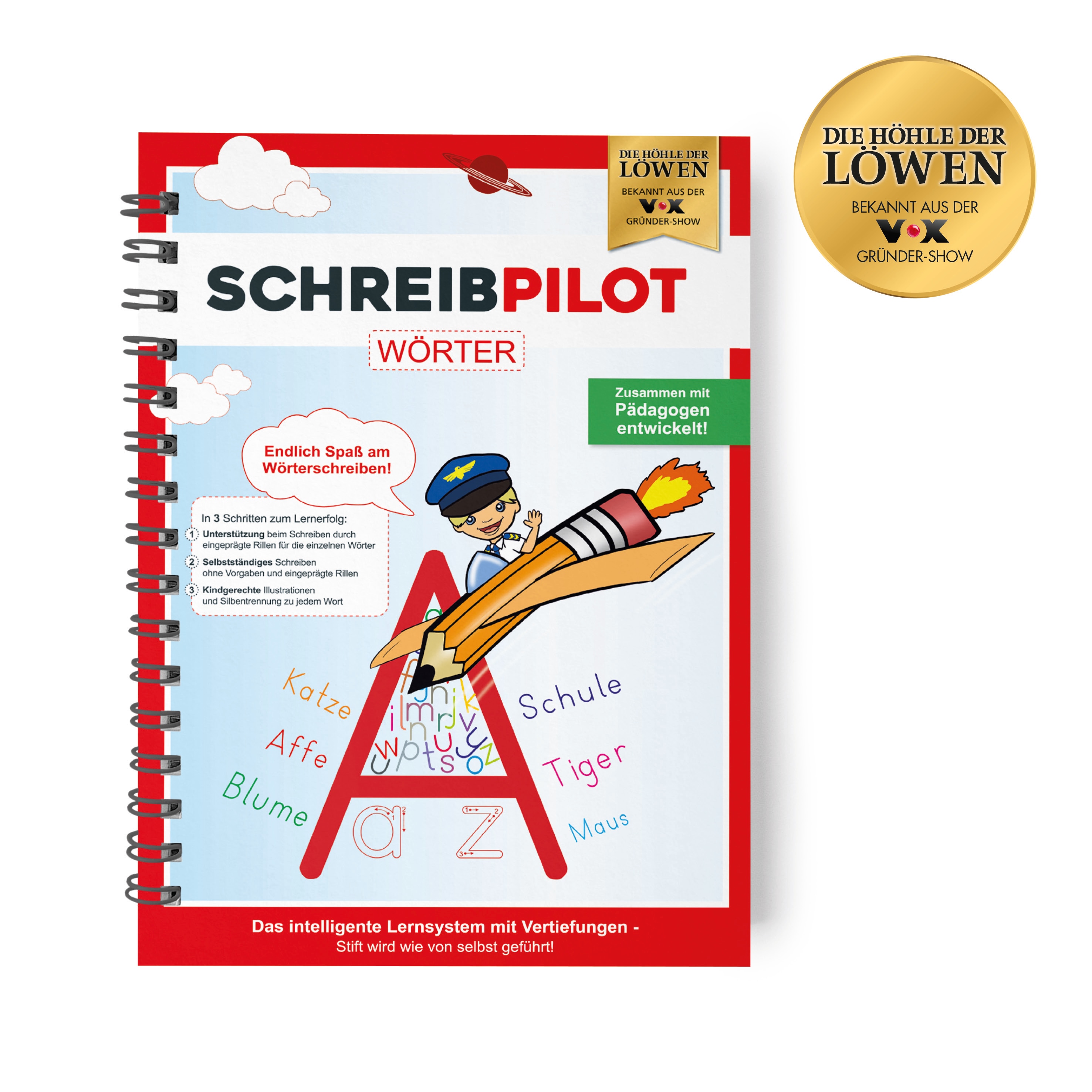 Schreibpilot Heft W&ouml;rter DIN-A4 rot mit Bleistift/Radiergummi - Bild 1