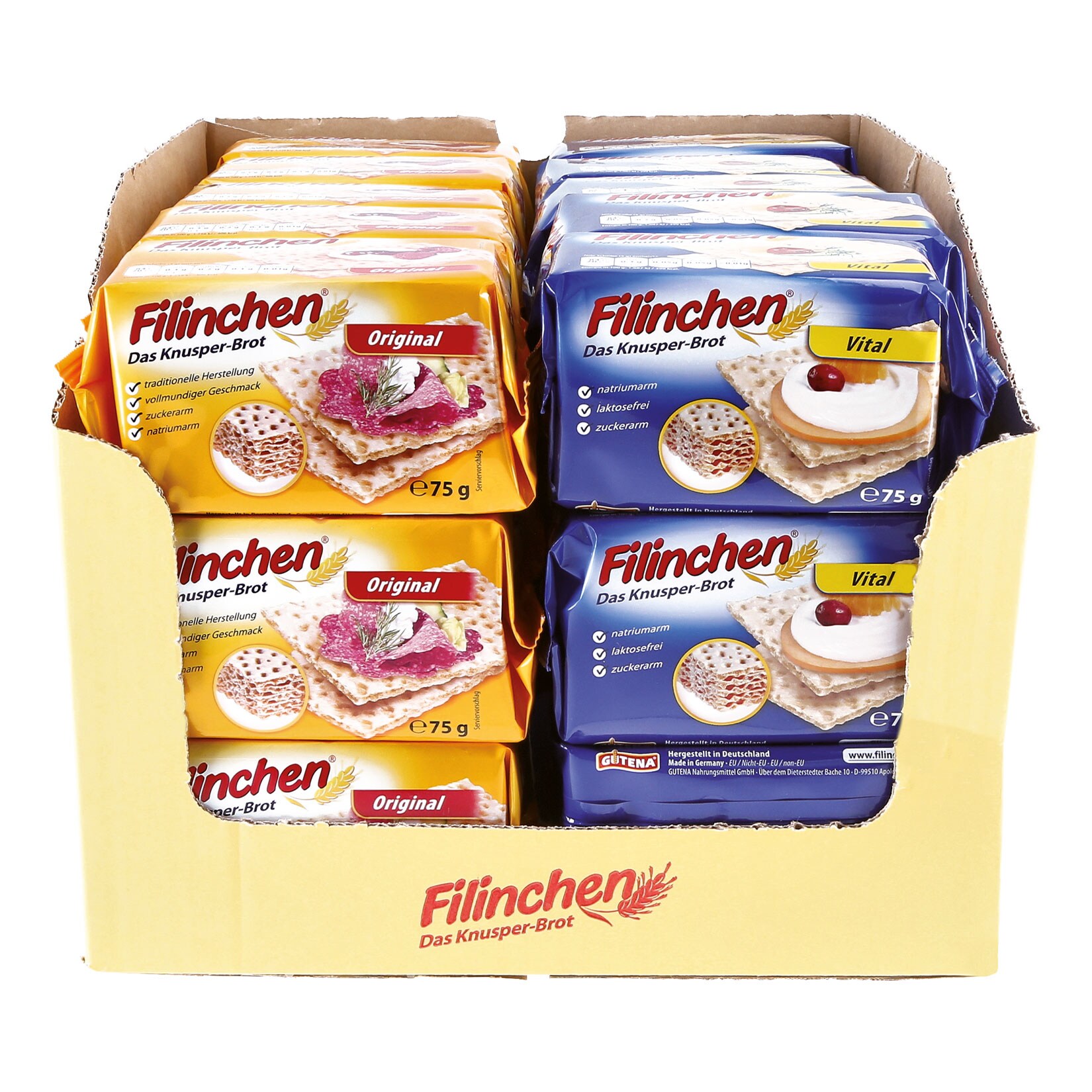 Filinchen Knäckebrot 75 g, verschiedene Sorten, 30er Pack | 04015427200168