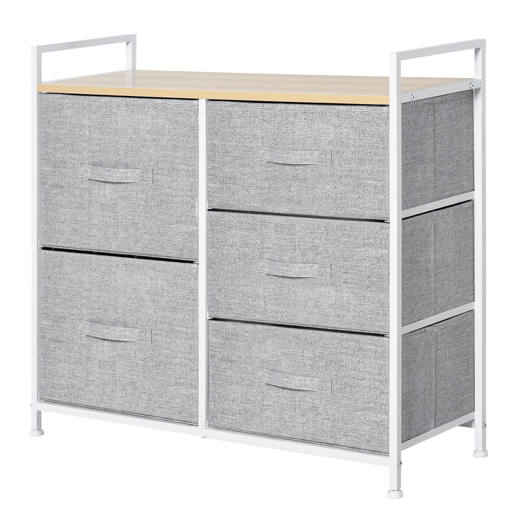 HOMCOM Schubladenschrank Spanplatte, Stoff, Metallrahmen | 04251774969819