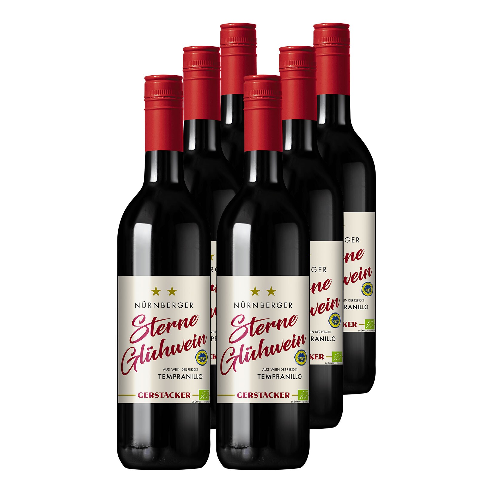 Gerstacker Nürnberger Sterne Glühwein Tempranillo 11,0% vol 6 x 0,745 Liter | 04101080087687