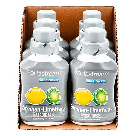 Sodastream Sirup Zitrone-Limette ohne Zucker 0,5 Liter, 6er Pack - Bild 1