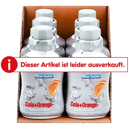 Sodastream Sirup Cola+Orange ohne Zucker 0,5 Liter, 6er Pack - Bild 1