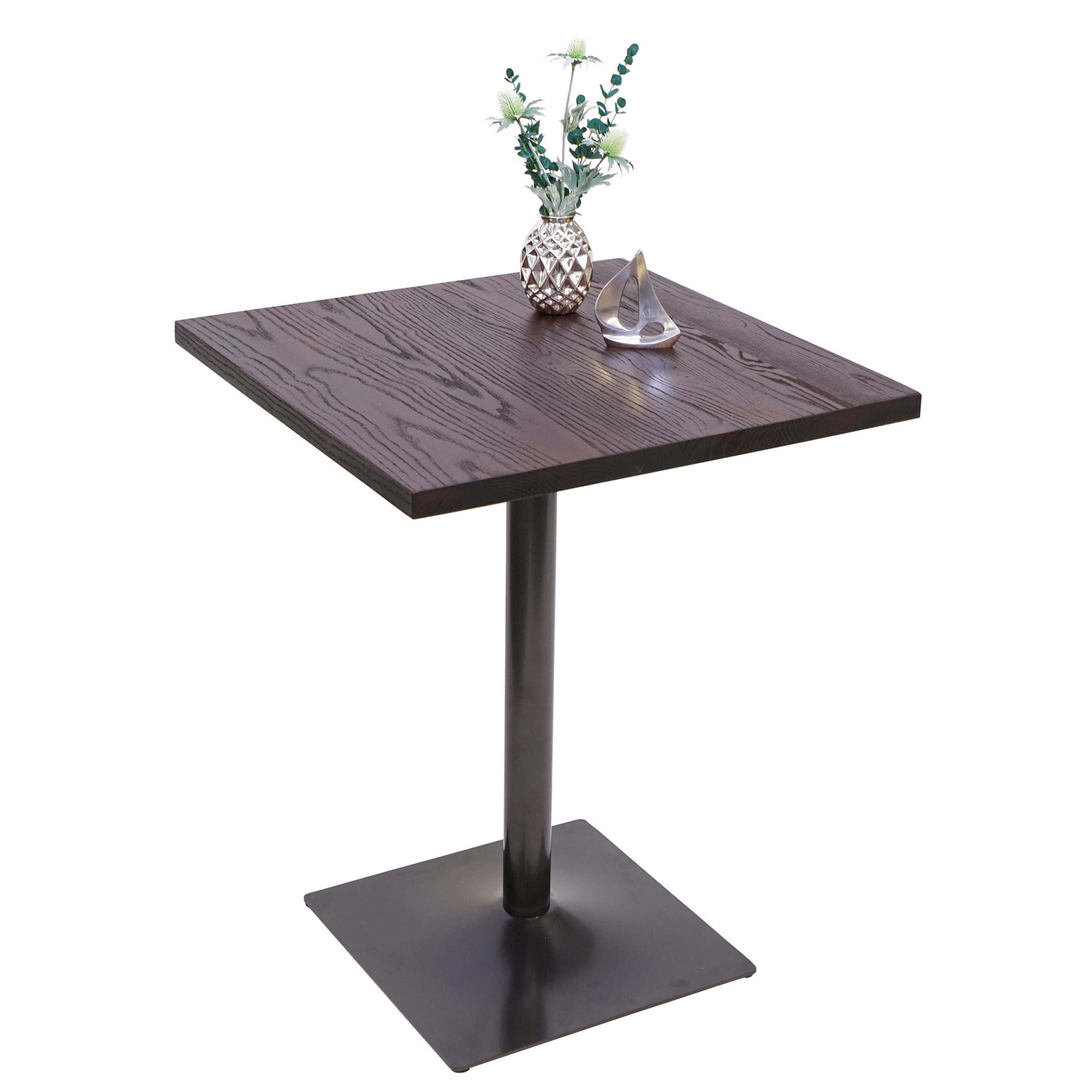 Bistrotisch MCW-H10, Bartisch Thekentisch, Industrial Gastronomie Ulme Holz MVG-zertifiziert 76x60x60cm schwarz-braun - Bild 1