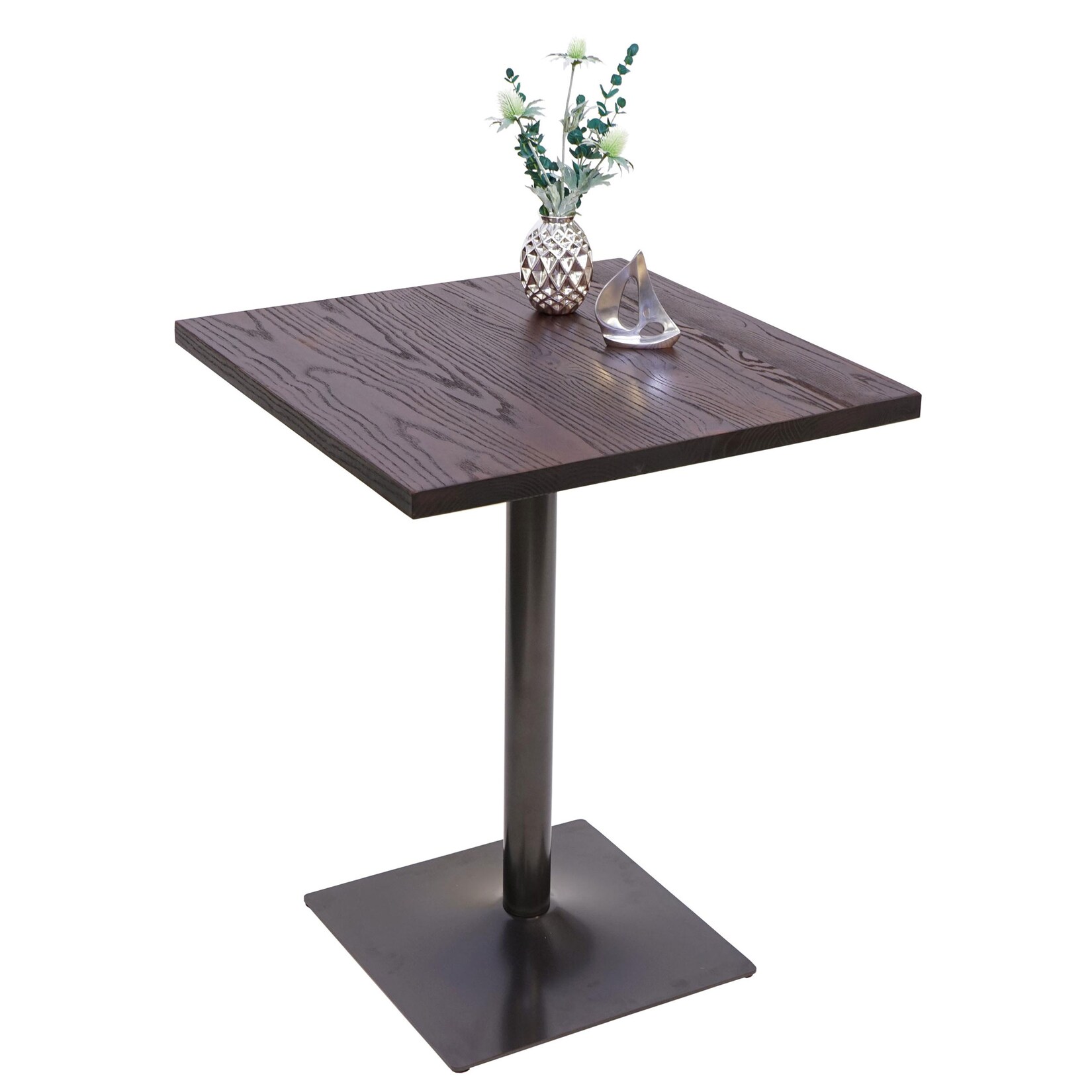 Bistrotisch MCW-H10, Bartisch Thekentisch, Industrial Gastronomie Ulme Holz MVG-zertifiziert 76x60x60cm schwarz-braun | 04057651434902