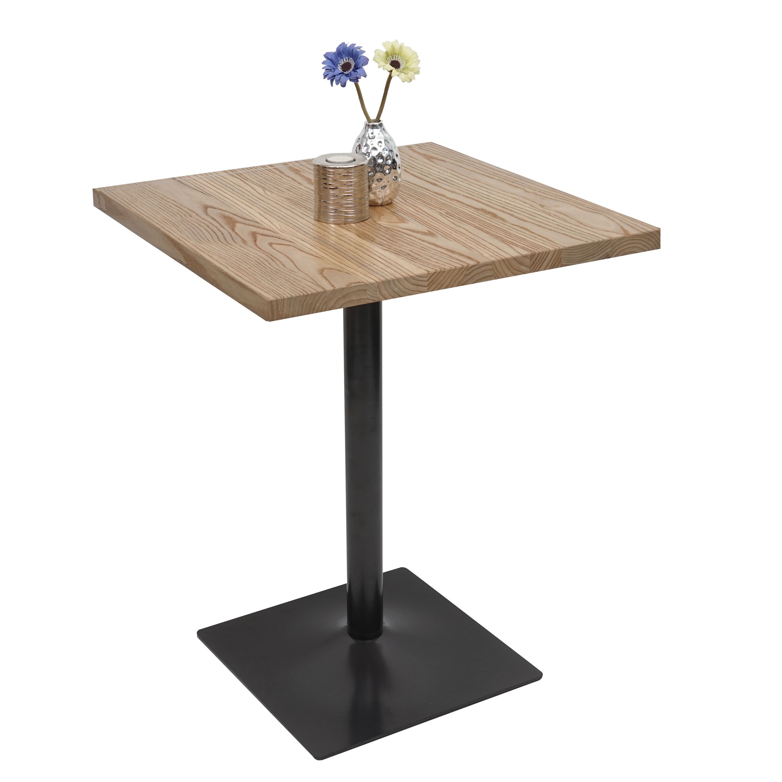 Bistrotisch MCW-H10, Bartisch Thekentisch, Industrial Gastronomie Ulme Holz MVG-zertifiziert 76x60x60cm ~ hellbraun - Bild 1