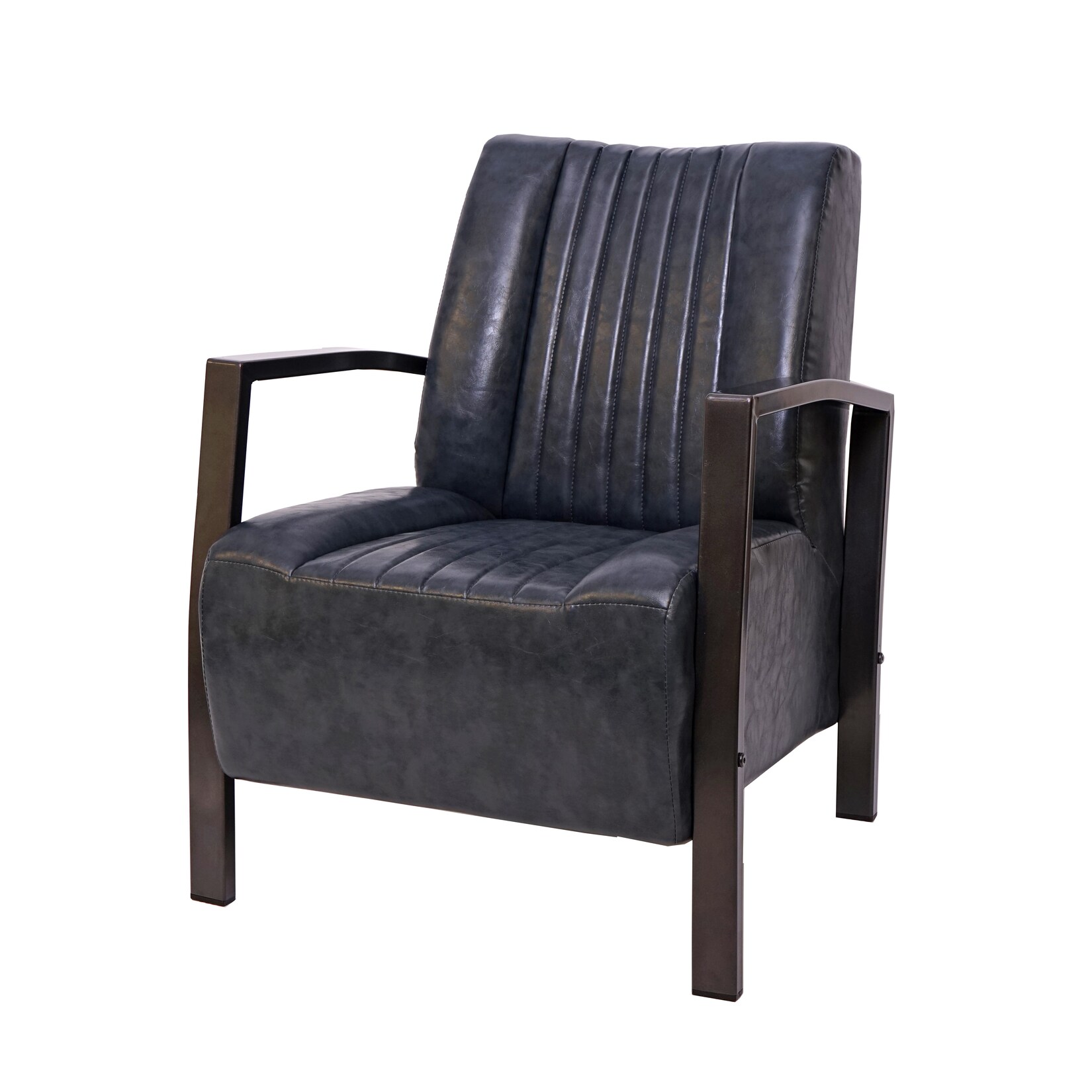 Sessel MCW-H10, Loungesessel Polstersessel Relaxsessel, Metall Industriedesign, MVG-zertifiziert ~ vintage grau