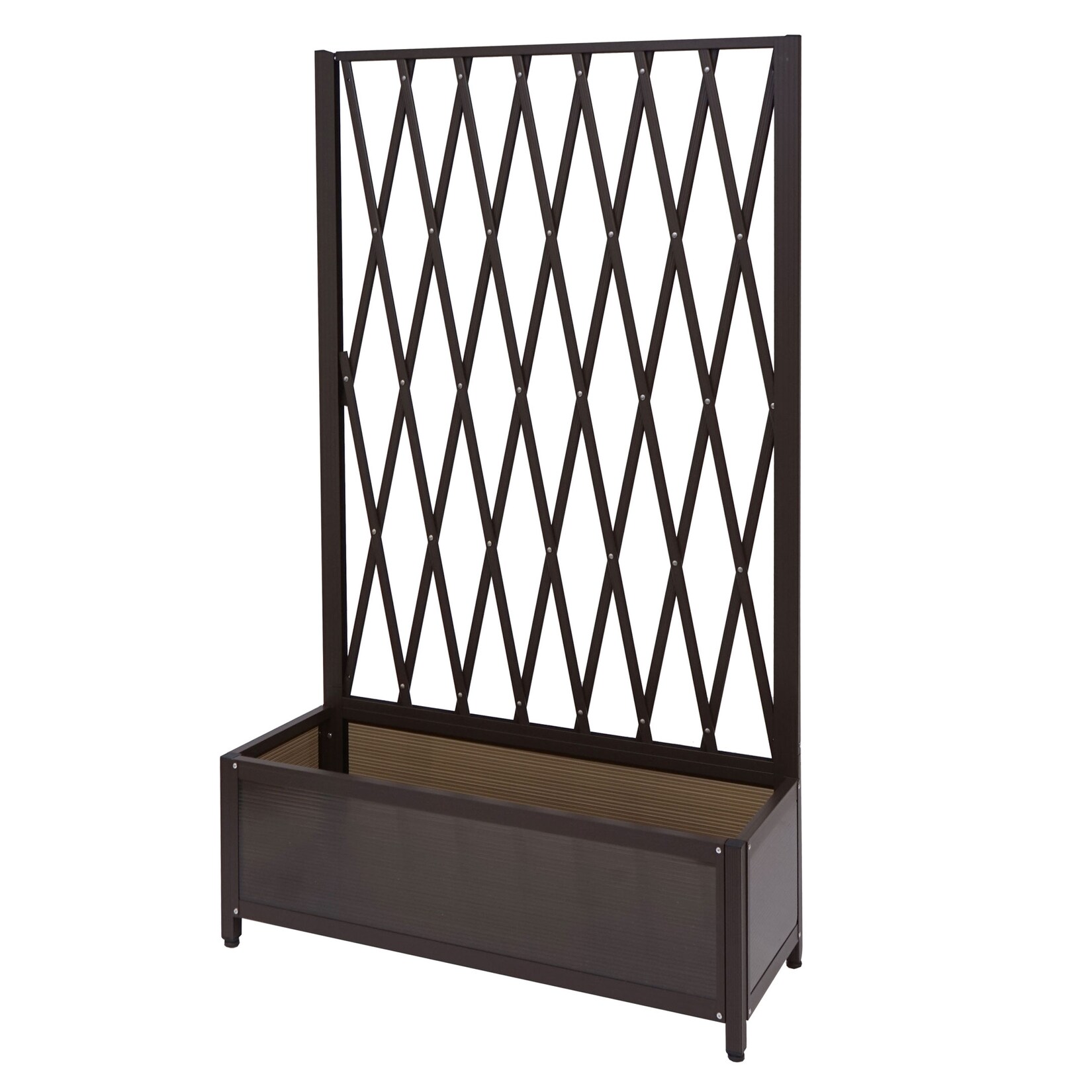 Rankgitter MCW-G21, Scherengitter Rankhilfe Blumenkasten Pflanzkübel, Alu+Stahl 152x90x35cm braun | 04057651381244