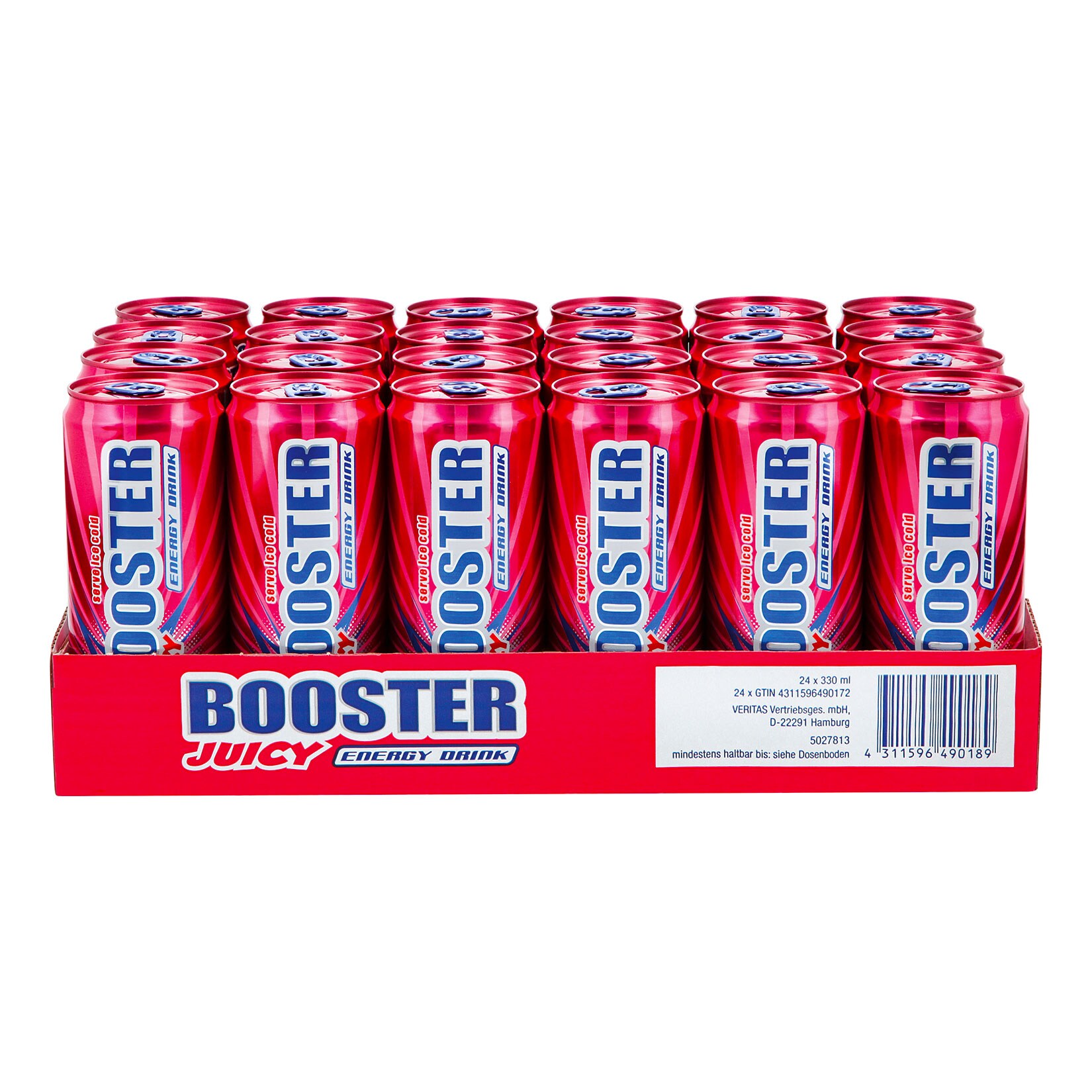 Booster Energy Drink Juicy 0,33 Liter Dose, 24er Pack | 04311596490189