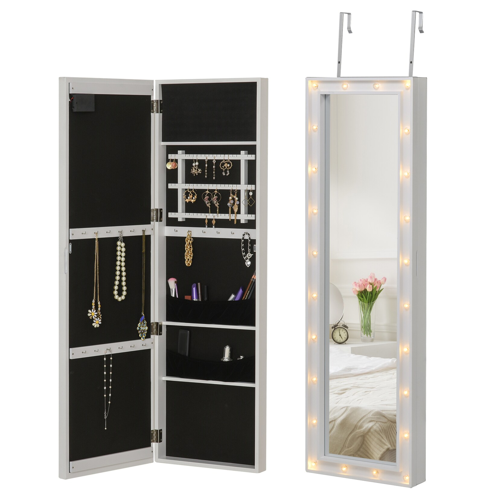 HOMCOM Schmuckschrank MDF, Glas, PS | 04251774969505