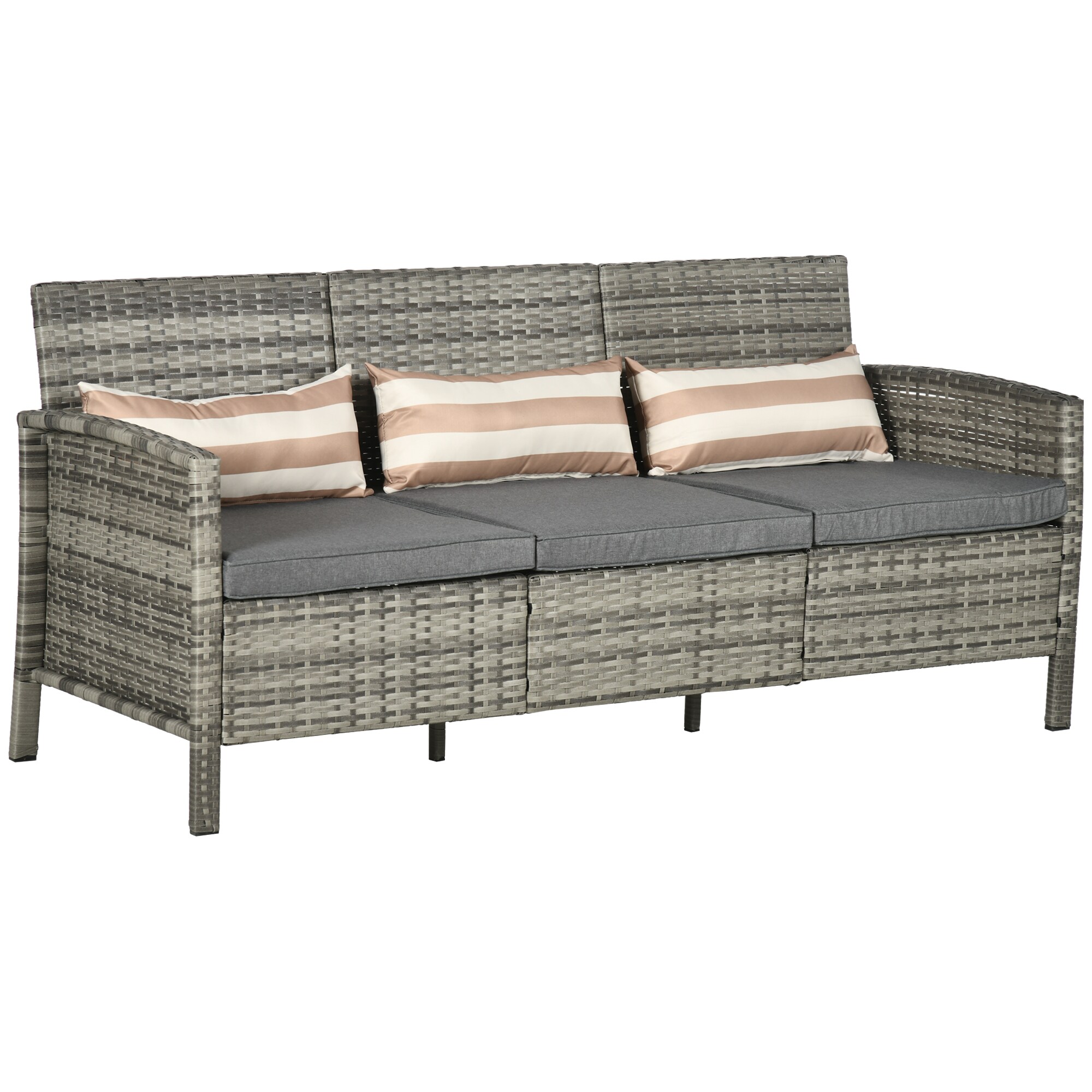 Outsunny Rattansofa Stahl, PE, Polyester - Bild 1