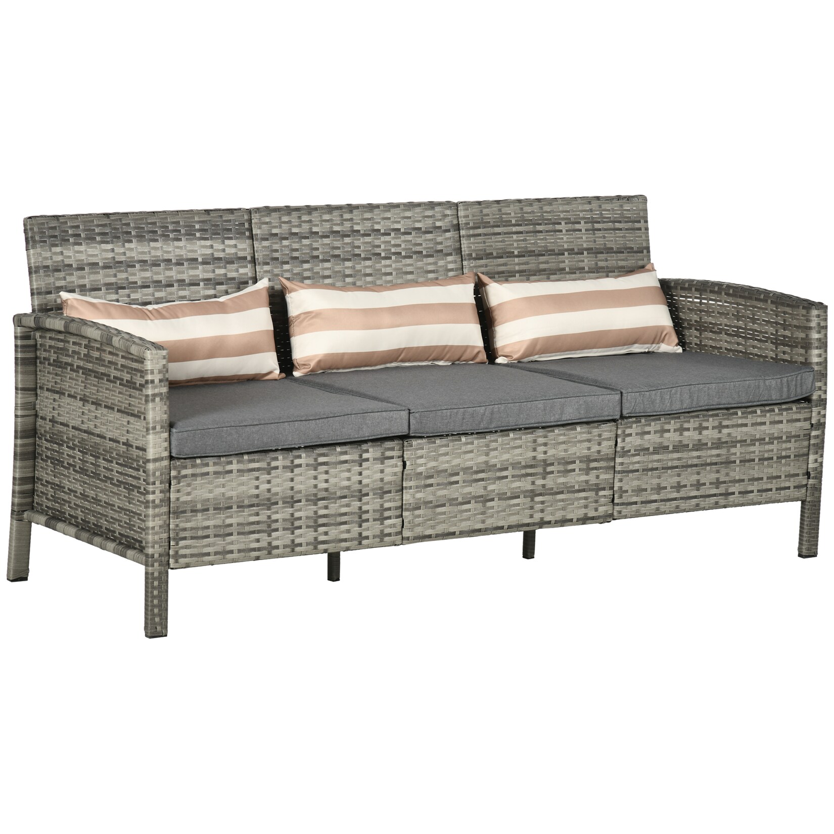 Rattansofa Stahl, PE, Polyester