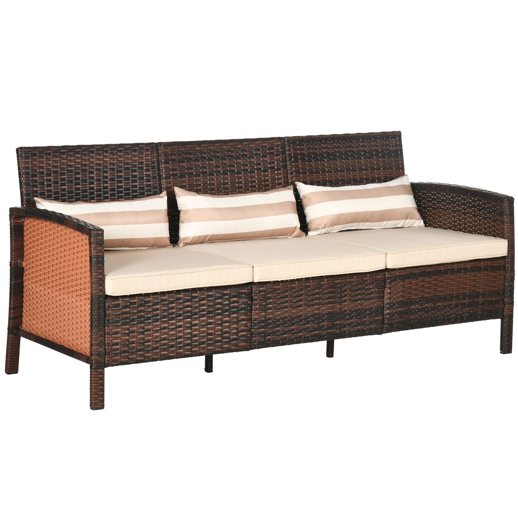 Outsunny Rattansofa Stahl, PE, Polyester | 04251774905831