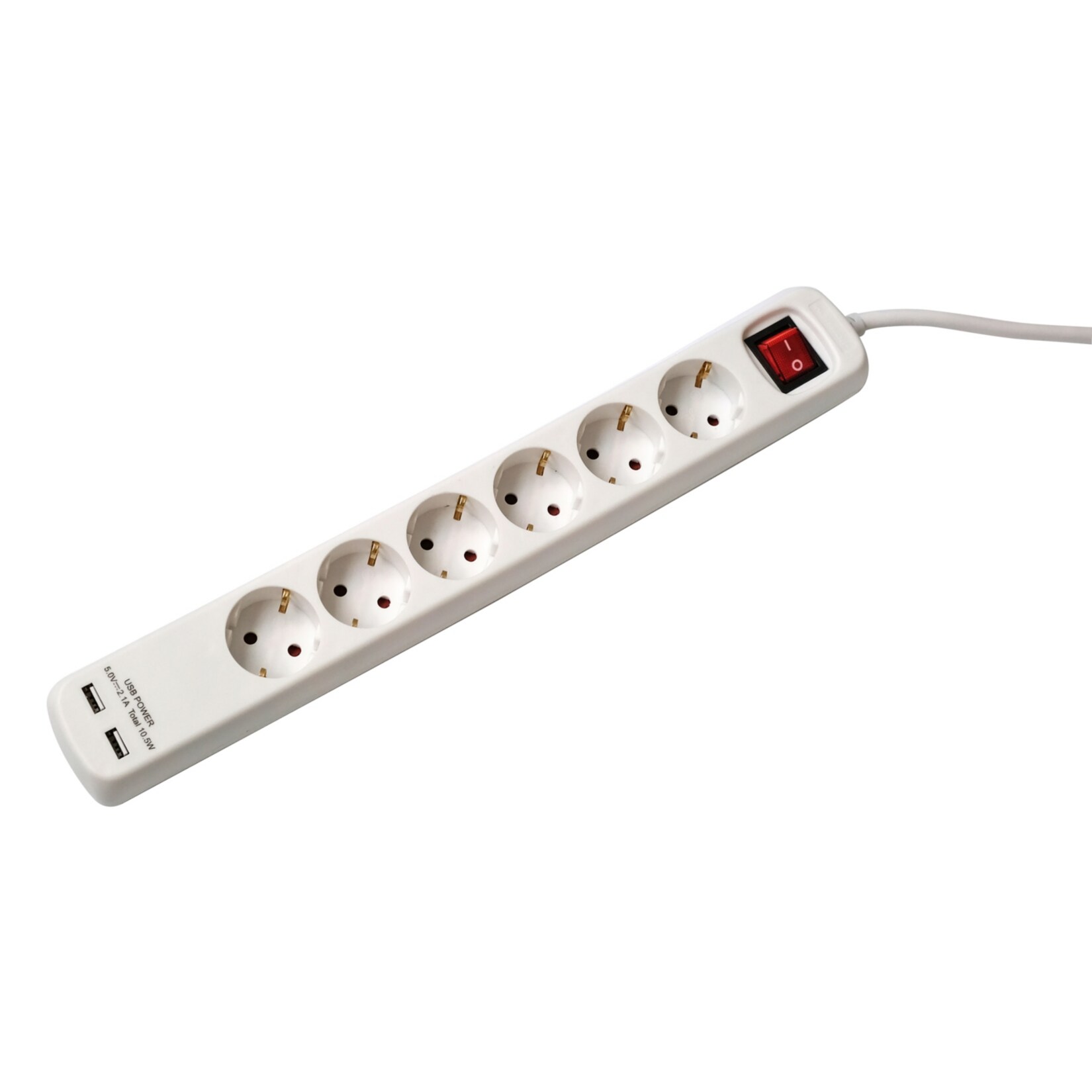 BTA Steckdosenleiste 6-fach mit 2x USB wei&szlig; - Bild 1