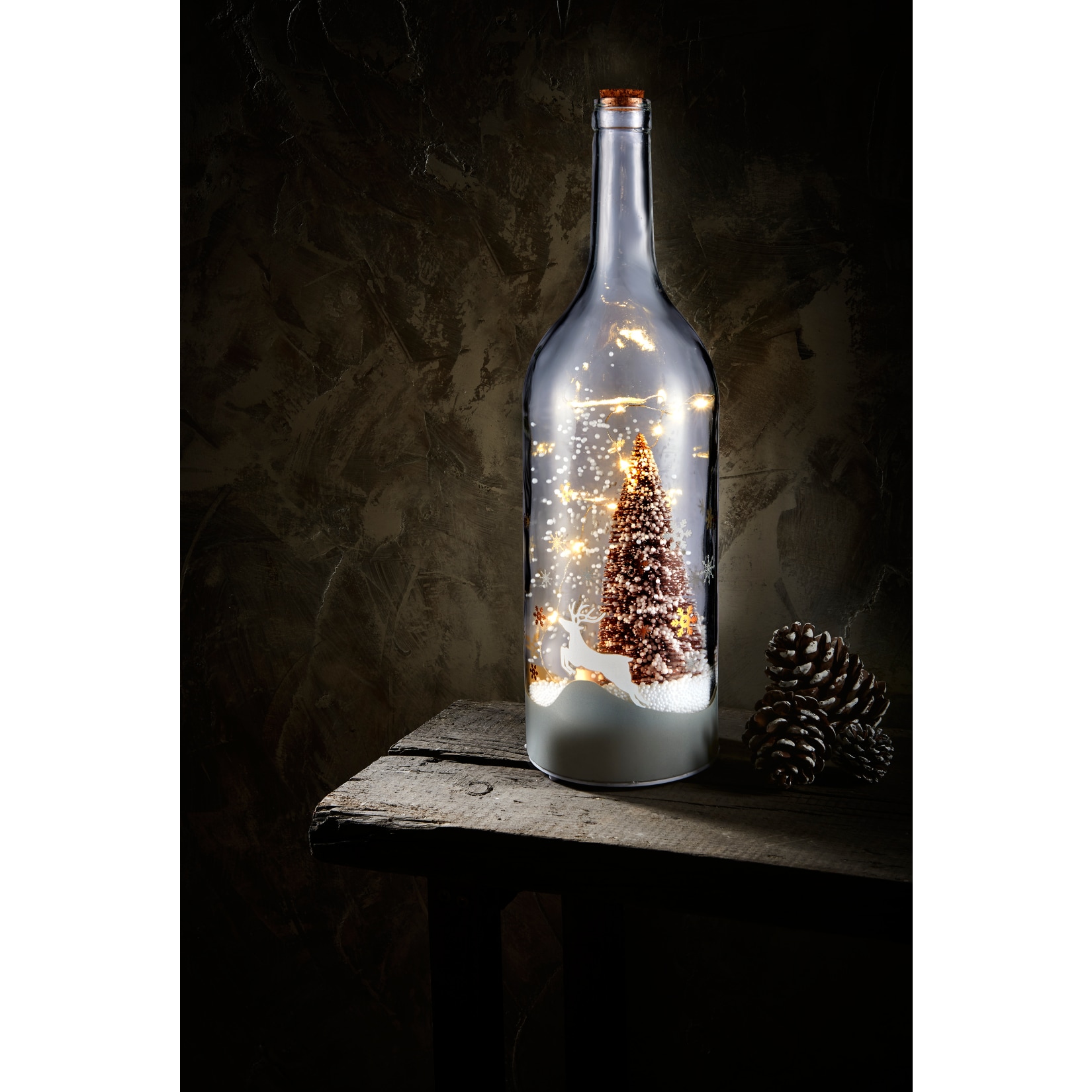 Dekor LED XXL Glasflasche Wirbel - Bild 1