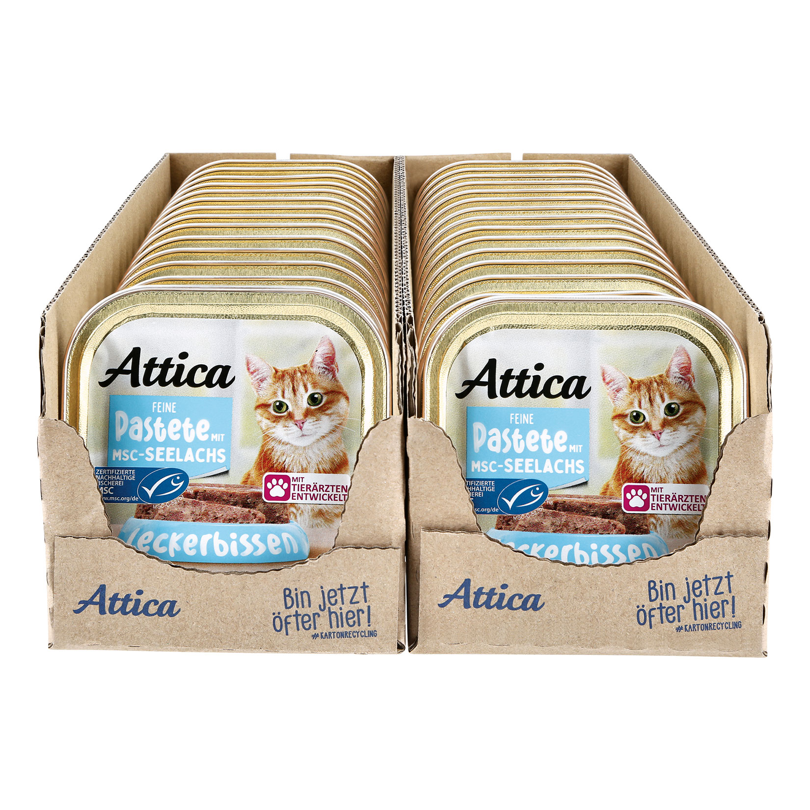 Attica Katzennahrung Pastete mit MSC Seelachs 100 g, 32er Pack - Bild 1