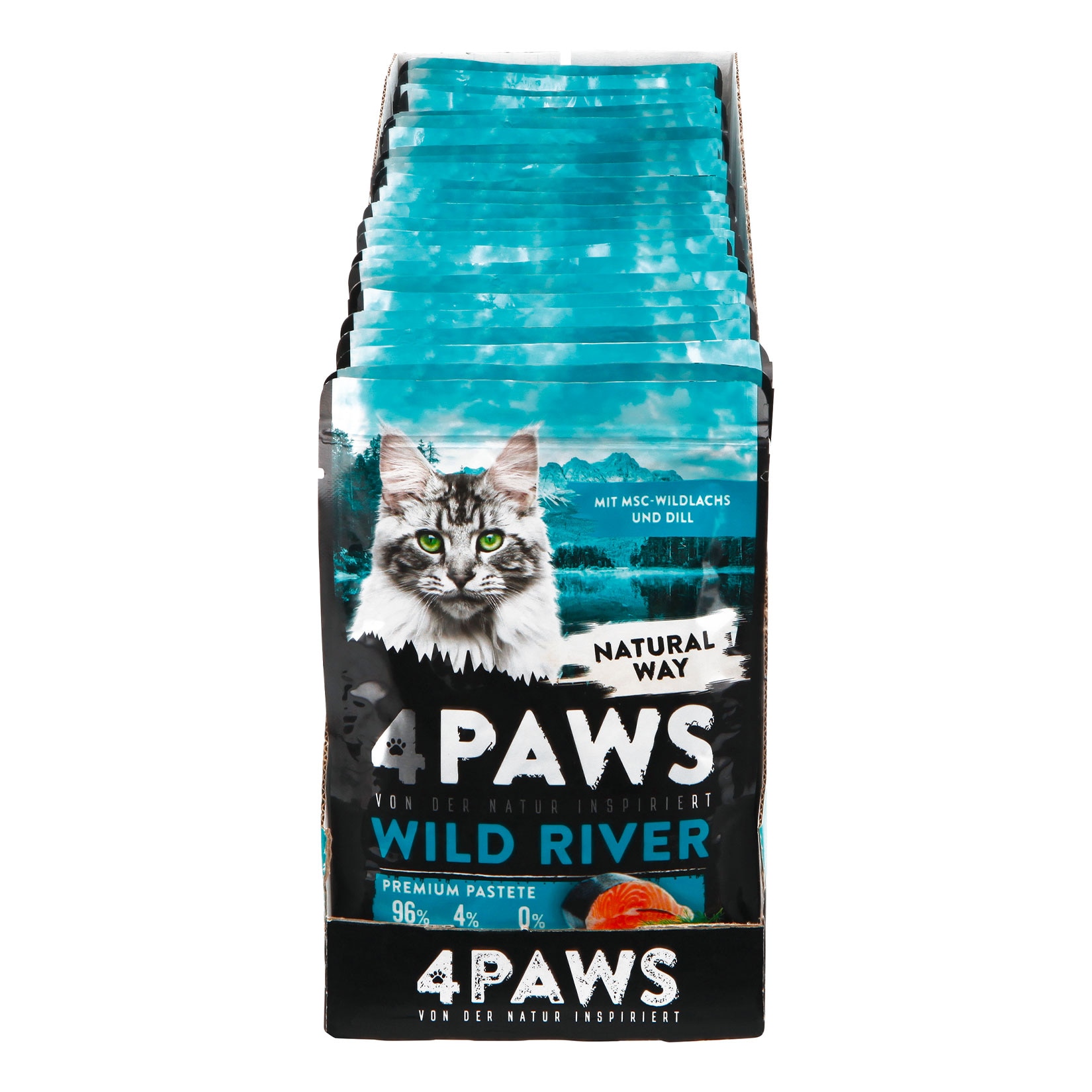 4 PAWS Katzennahrung Wildlachs Dill 85 g, 24er Pack - Bild 1