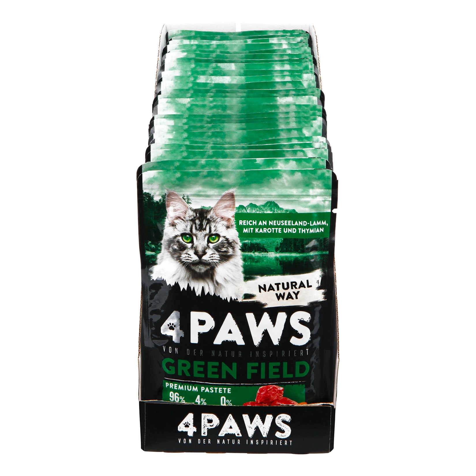 4 PAWS Katzennahrung Lamm Karotte 85 g, 24er Pack - Bild 1