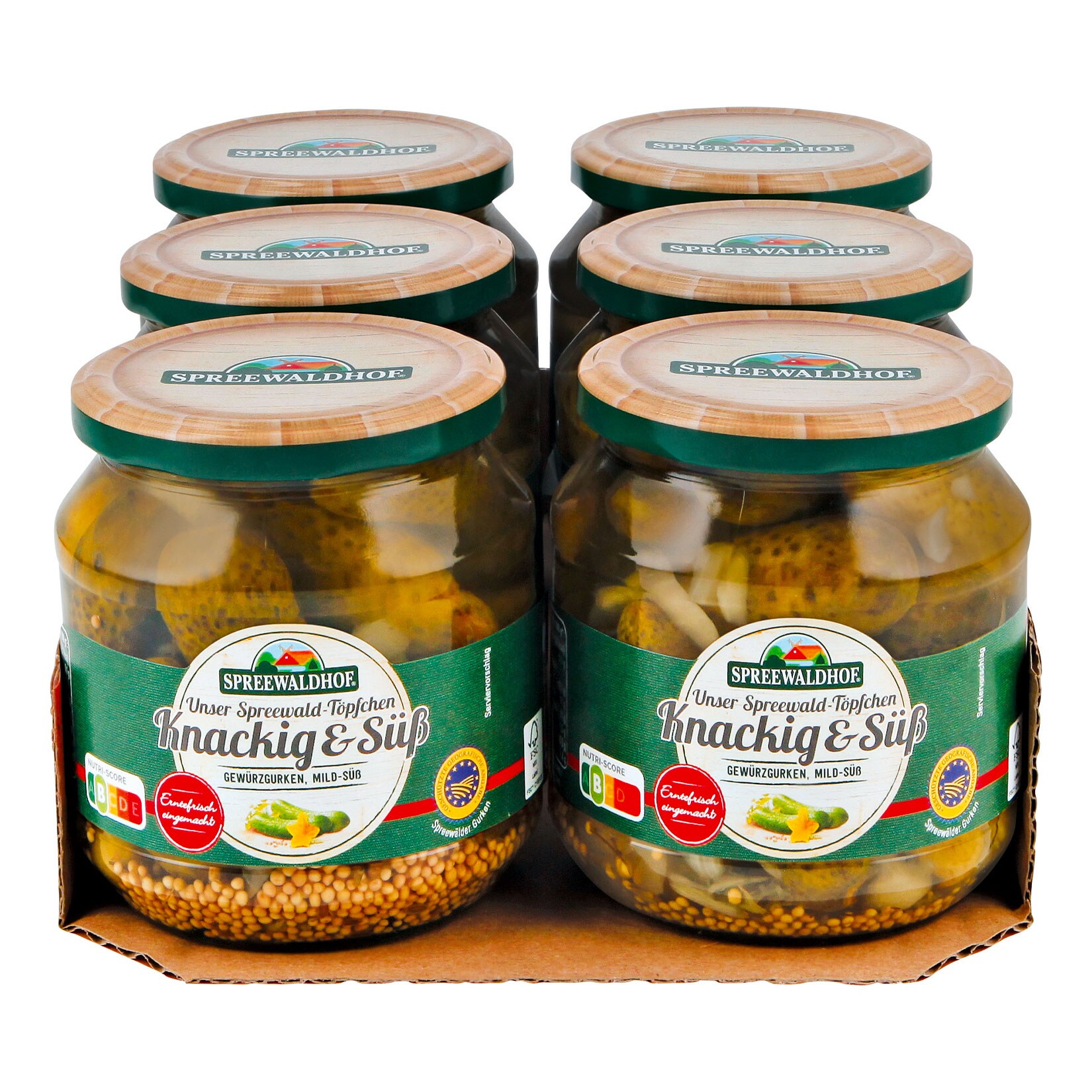 Spreewaldhof Gew&uuml;rzg&uuml;rkchen knackig & s&uuml;&szlig; 300 g Abtropfgewicht, 6er Pack - Bild 1