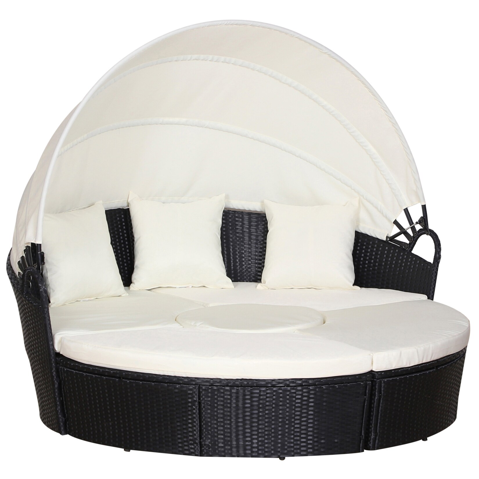 Outsunny Gartenmöbel-Set PE-Rattan, Metall, Polyester(100% Polyester), Schaumstoff | 04250871281558