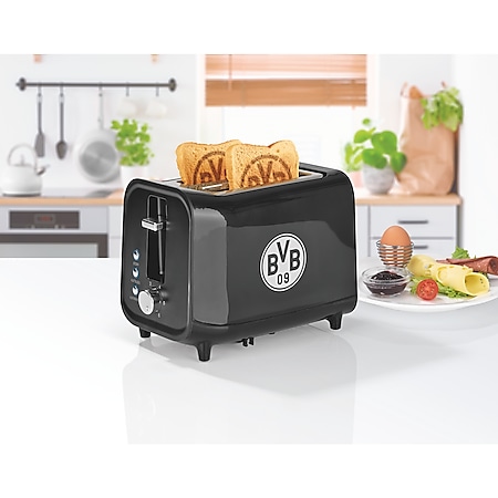 BVB Toaster mit Soundfunktion 800W schwarz/silber - Bild 1