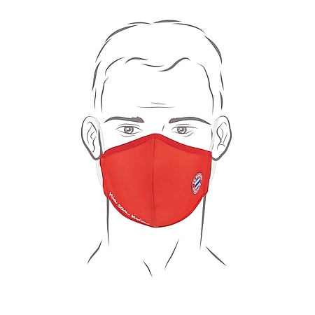 FCB Mund-Nasen-Maske rot/weiß - Bild 1