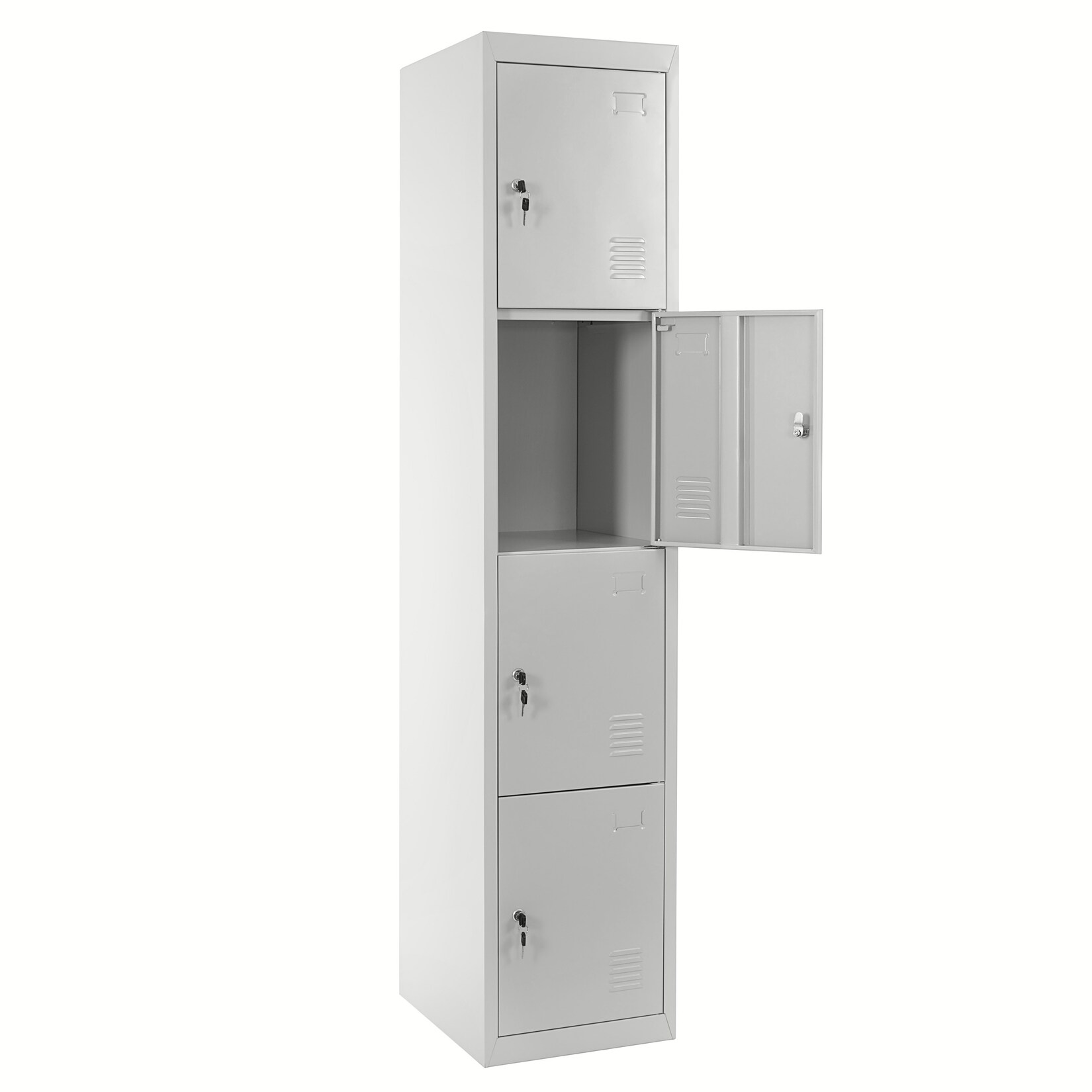 Schließfach Preston T163, Schließfachschrank Wertfachschrank Spind, Metall 180x38x45cm, grau