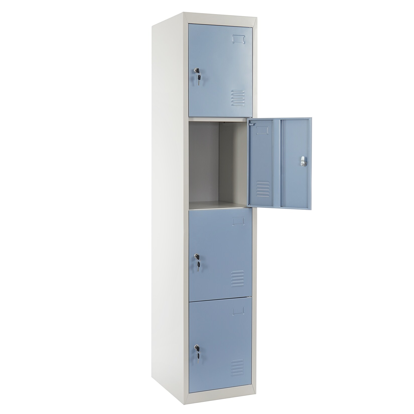 Schließfach Preston T163, Schließfachschrank Wertfachschrank Spind, Metall 180x38x45cm, blau
