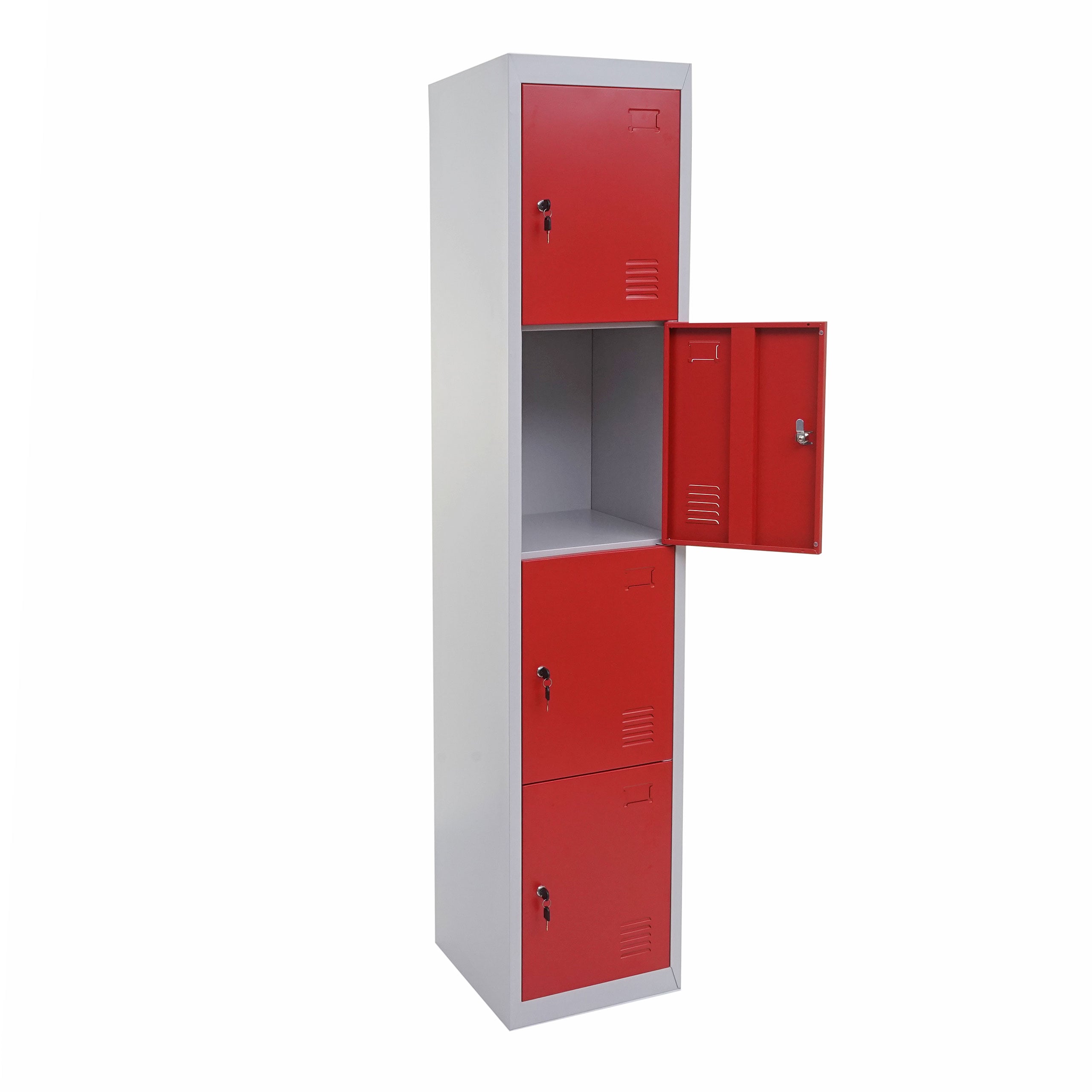 Schlie&szlig;fach Preston T163, Schlie&szlig;fachschrank Wertfachschrank Spind, Metall 180x38x45cm ~ rot - Bild 1