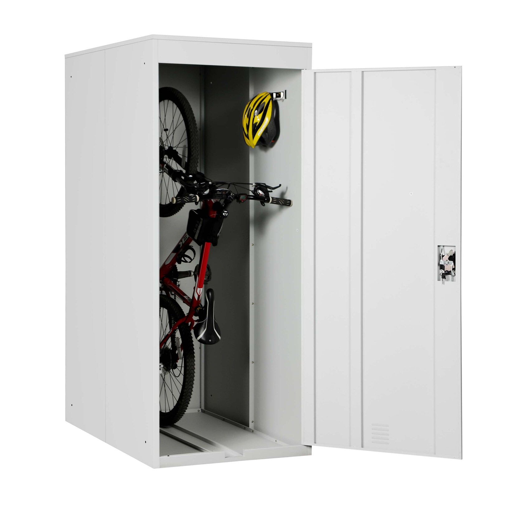 Fahrradgarage MCW-H66, Fahrradbox Gerätehaus Fahrradunterstand, erweiterbar abschließbar Metall ~ hellgrau | 04057651433165