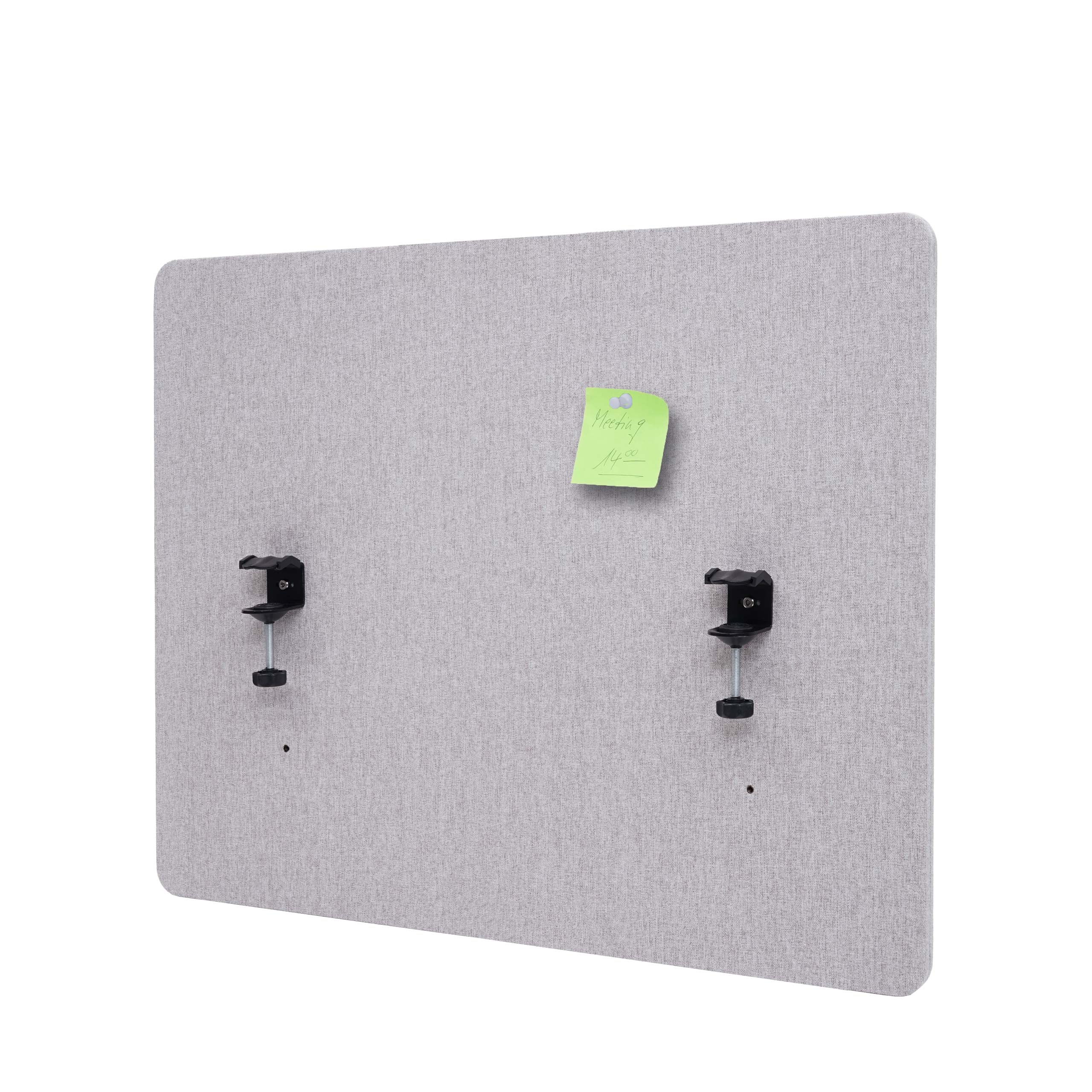 Akustik-Tischtrennwand MCW-G75, B&uuml;ro-Sichtschutz Schreibtisch Pinnwand, doppelwandig Stoff/Textil ~ 60x75cm grau - Bild 1