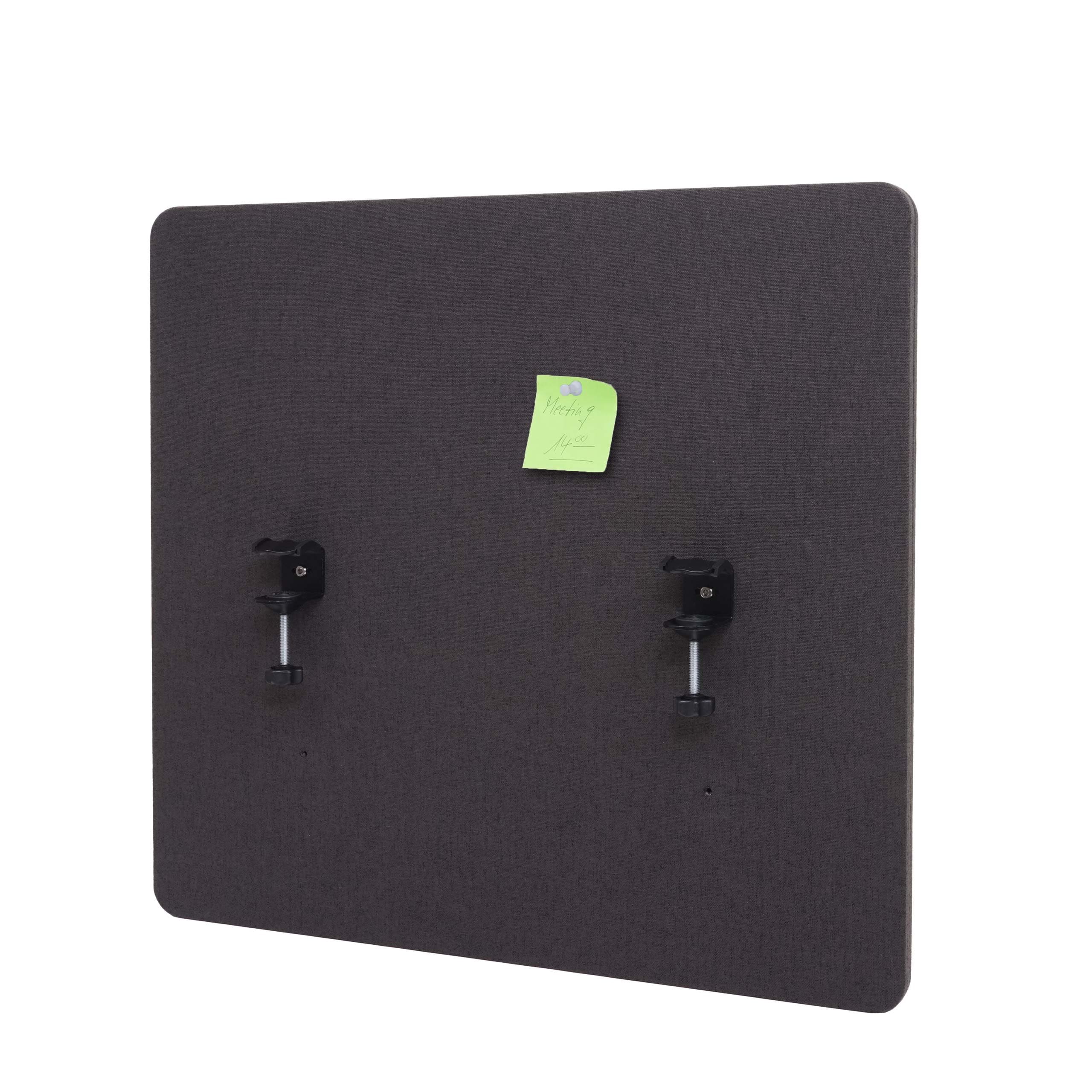 Akustik-Tischtrennwand MCW-G75, B&uuml;ro-Sichtschutz Schreibtisch Pinnwand, doppelwandig Stoff/Textil ~ 60x65cm braun-grau - Bild 1