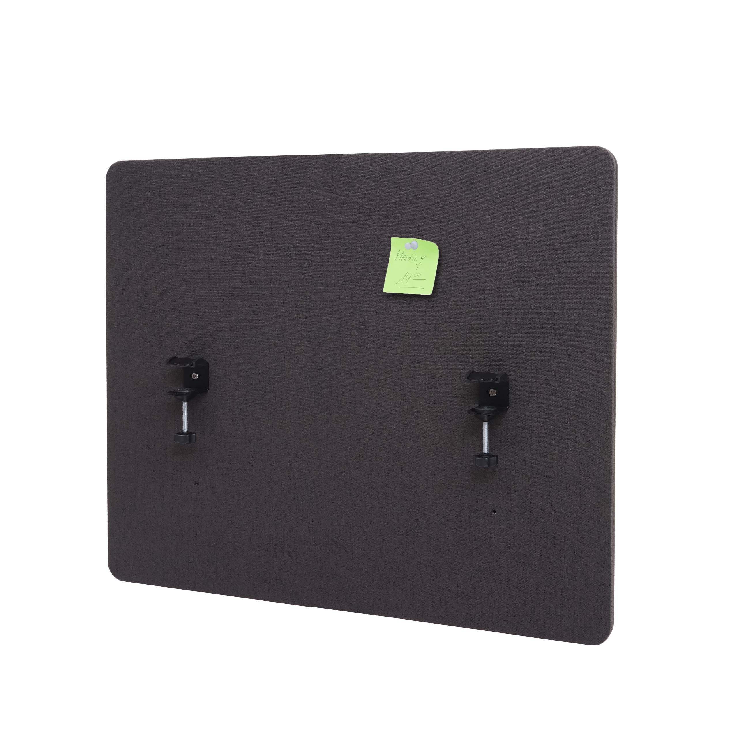 Akustik-Tischtrennwand MCW-G75, B&uuml;ro-Sichtschutz Schreibtisch Pinnwand, doppelwandig Stoff/Textil ~ 60x75cm braun-grau - Bild 1