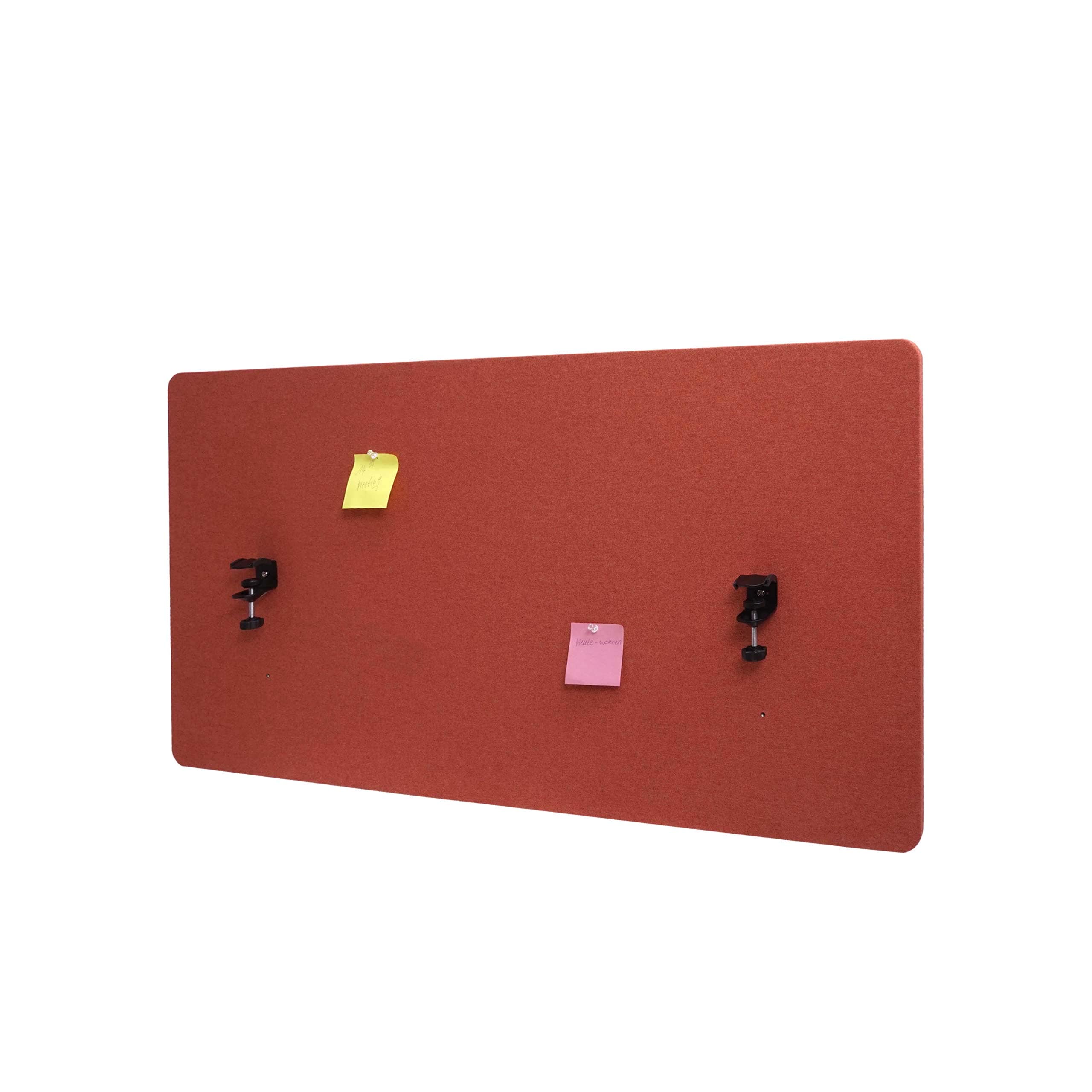 Akustik-Tischtrennwand MCW-G75, B&uuml;ro-Sichtschutz Schreibtisch Pinnwand, doppelwandig Stoff/Textil ~ 60x120cm braun - Bild 1