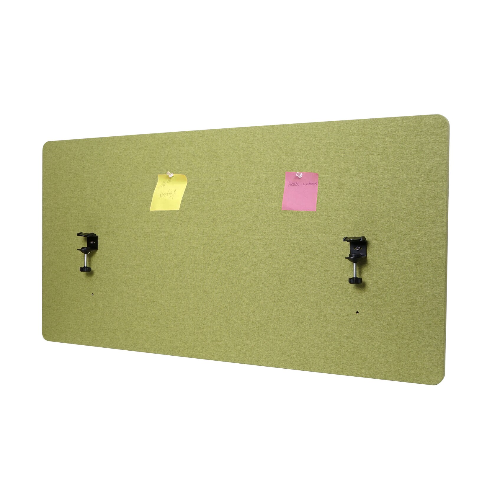 Akustik-Tischtrennwand MCW-G75, Büro-Sichtschutz Schreibtisch Pinnwand, doppelwandig Stoff/Textil ~ 60x120cm grün