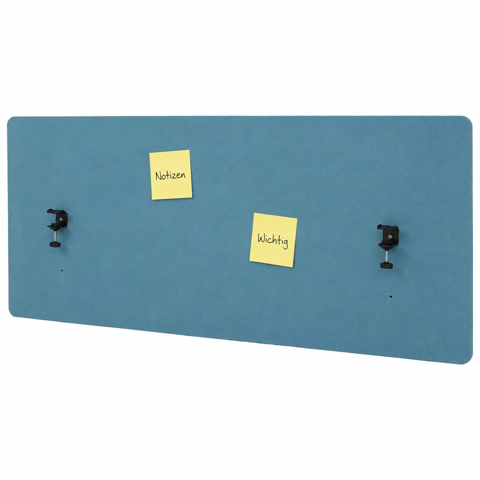 Akustik-Tischtrennwand MCW-G75, Büro-Sichtschutz Schreibtisch Pinnwand, doppelwandig Stoff/Textil ~ 60x140cm türkis