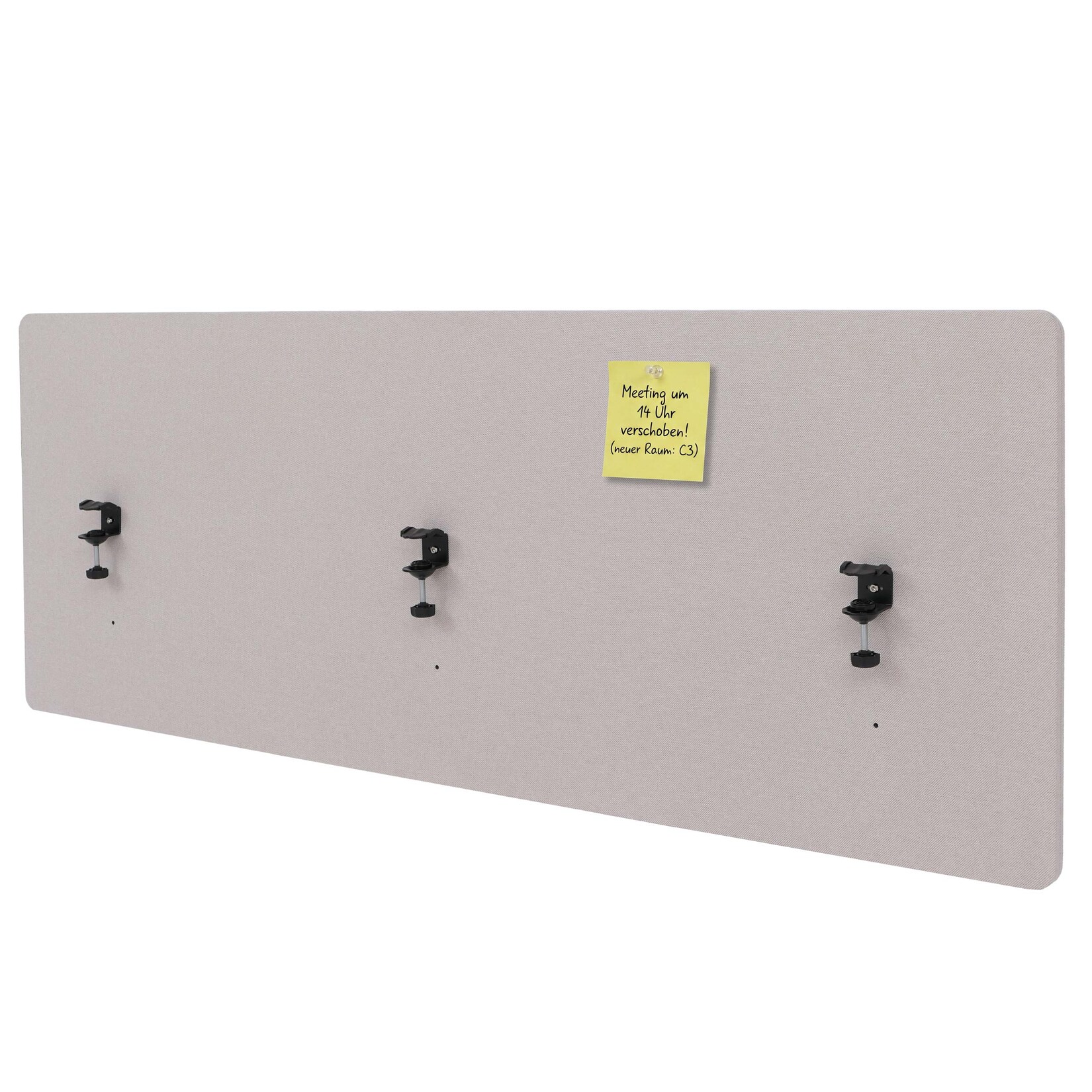 Akustik-Tischtrennwand MCW-G75, Büro-Sichtschutz Schreibtisch Pinnwand, doppelwandig Stoff/Textil ~ 60x160cm beige