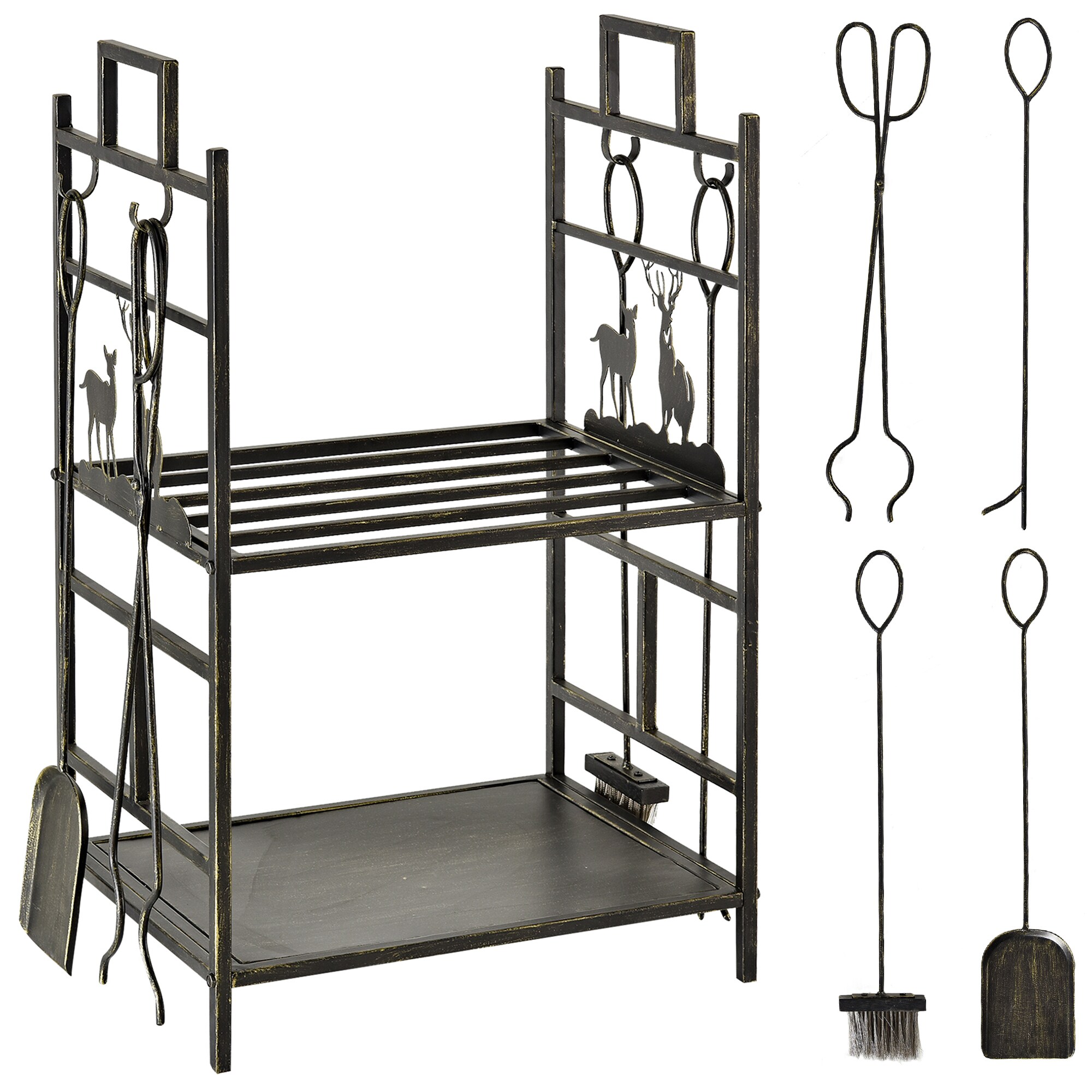 Outsunny Holzkorb Metall - Bild 1