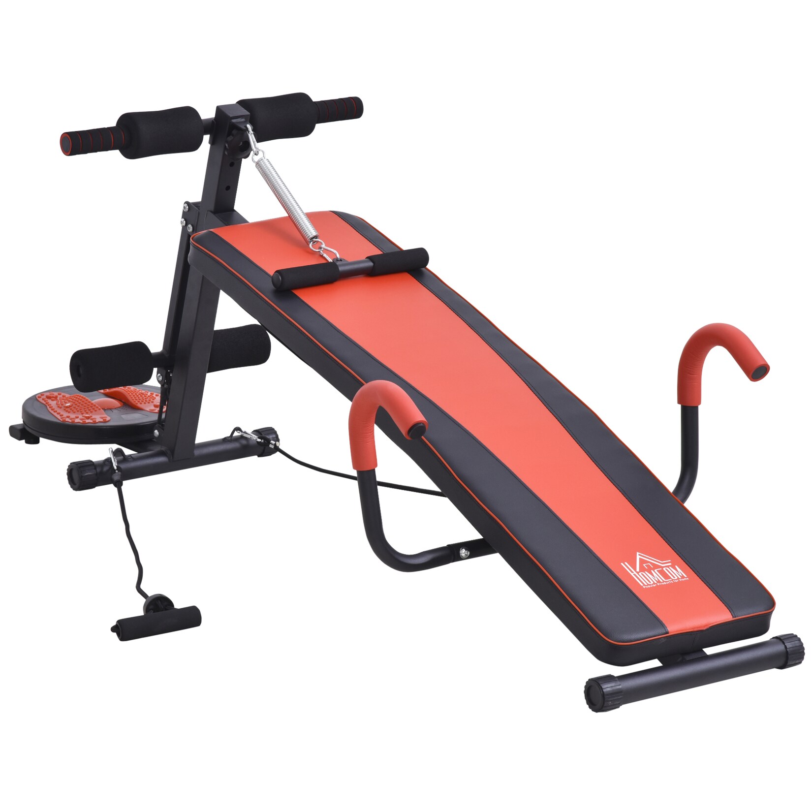 HOMCOM Bauchtrainer Stahl, PVC, EVA