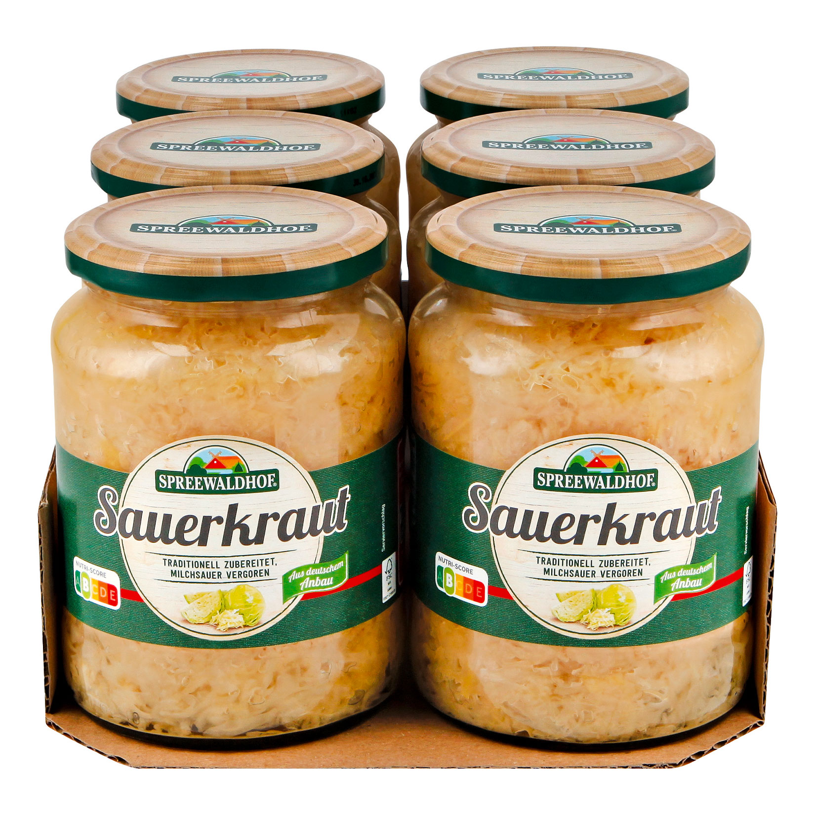 Spreewaldhof Sauerkraut 650 g Abtropfgewicht, 6er Pack - Bild 1