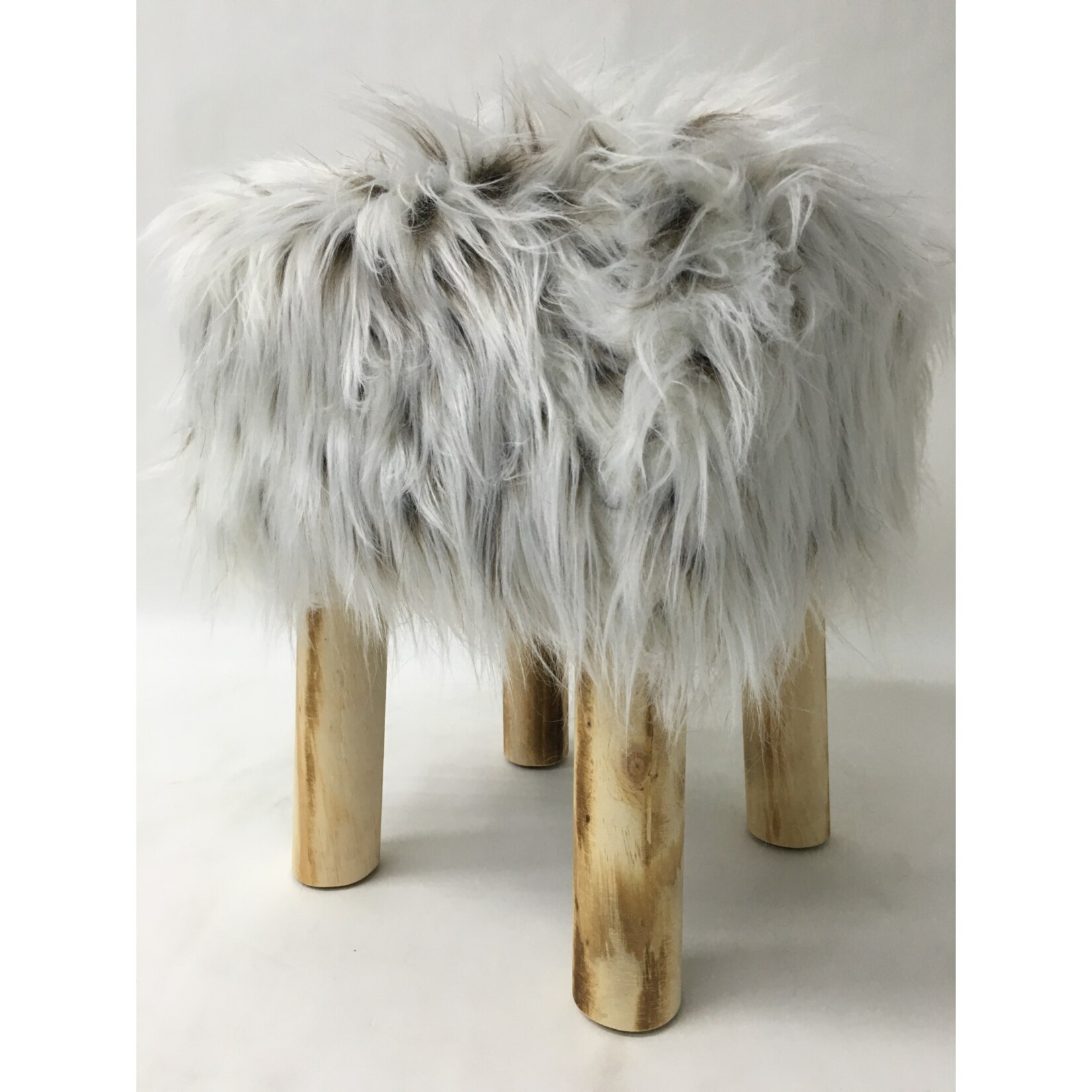 Dekor Fellhocker - versch. Farben - wei&szlig; - Bild 1